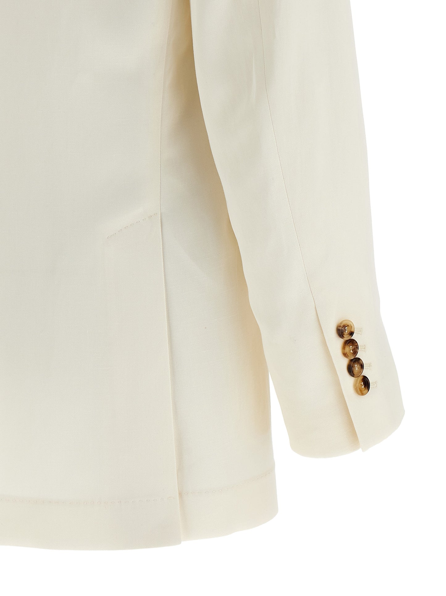 Blazer by Brunello Cucinelli for men in linen silk & cupro white & signature features an crisp silhouette with sophisticated and a crisp for a truly crisp finish.