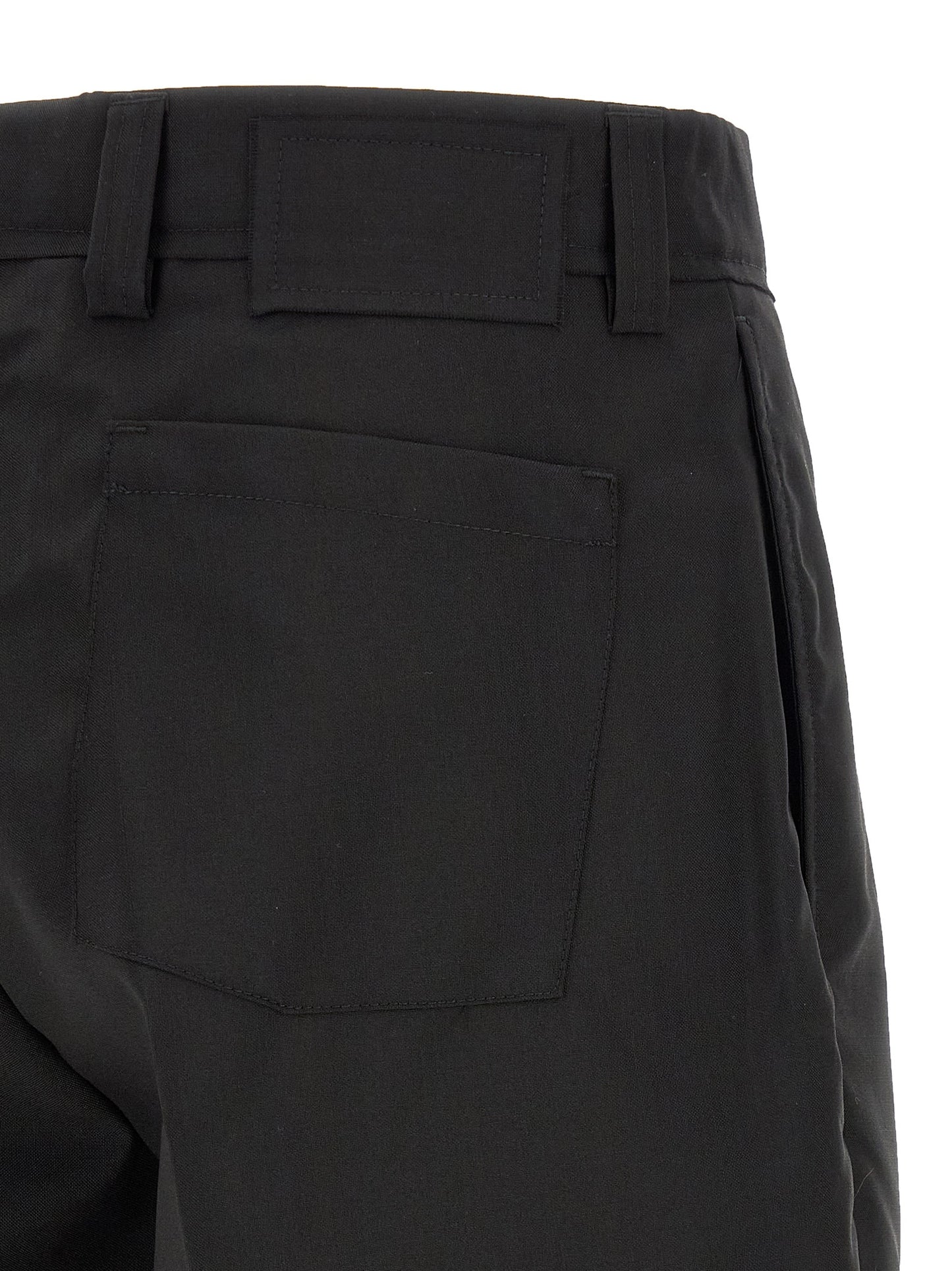MFPEN Men's Flared Mid Rise Wool Bermuda Shorts - Black