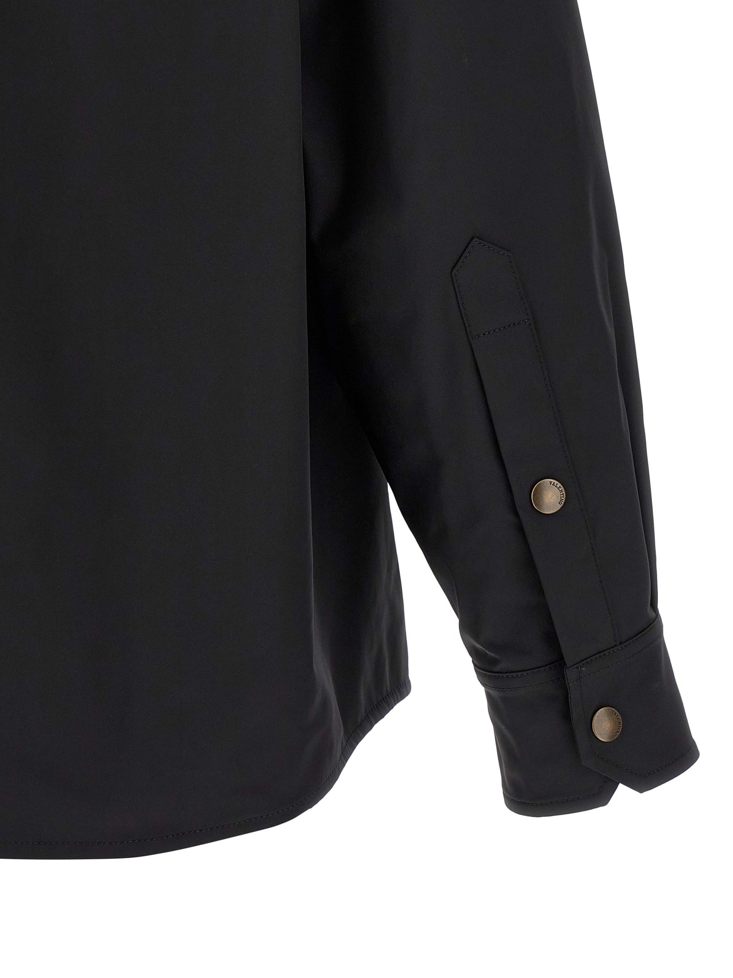 Jacket by Valentino Garavani for men in stretch polyester & nylon black features a smart silhouette, perfectly accentuated by its unique and functional pockets for a smart finish.