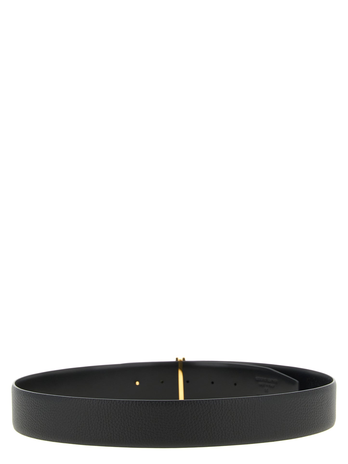 Belt by Tom Ford for men in calfskin & brass black & gold features a bohemian chic silhouette, showcasing the bohemian chic Icon Calfskin & Brass Belt design with a sophisticated bohemian chic finish.