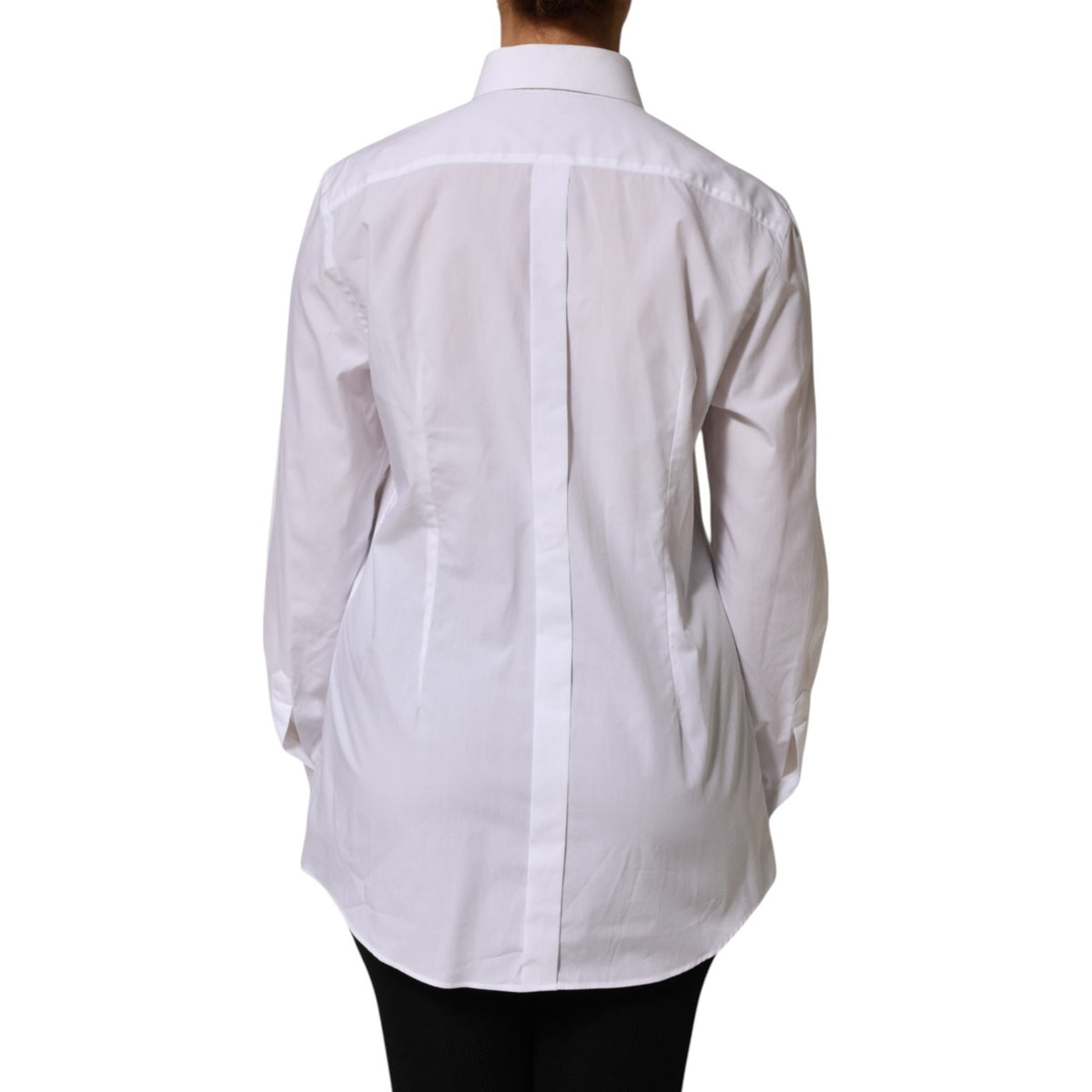 Dolce & Gabbana Women's Slim Long-Sleeve Cotton Dress Shirt - White