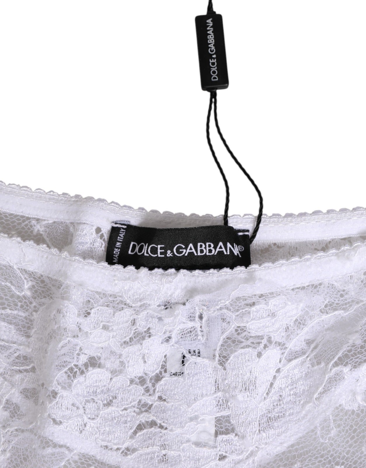 Dolce & Gabbana White Floral Lace Low Rise Panty Underwear
