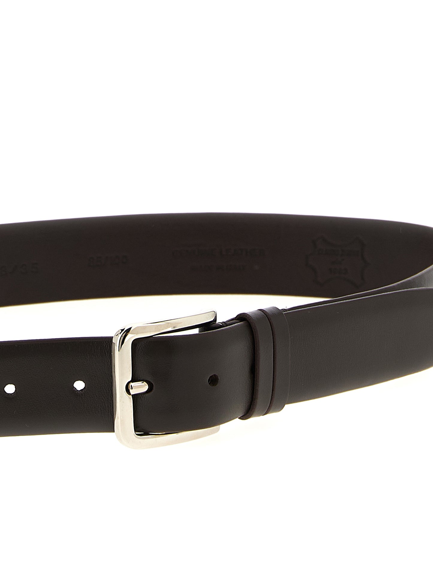 Belt by ZERBINI CLAUDIO for men in leather & metal brown features a versatile silhouette, artfully showcasing the versatile design of the Leather & Metal Belt for a sophisticated, premium finish.
