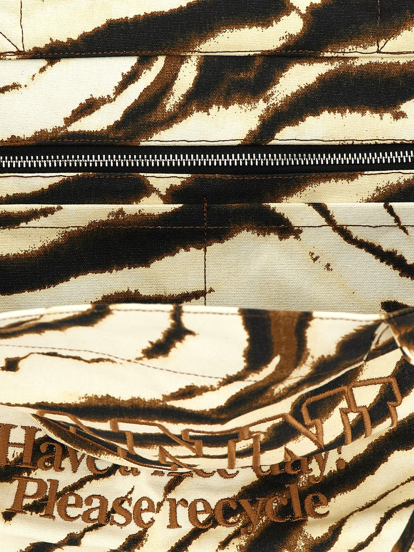 Shopper Tote Bag by Ganni for women in cotton beige, brown, zebra & print features a jet-set sophisticated Cotton Shopper Tote Bag design with a secure , ample , and versatile handle for a jet-set sophisticated finish.