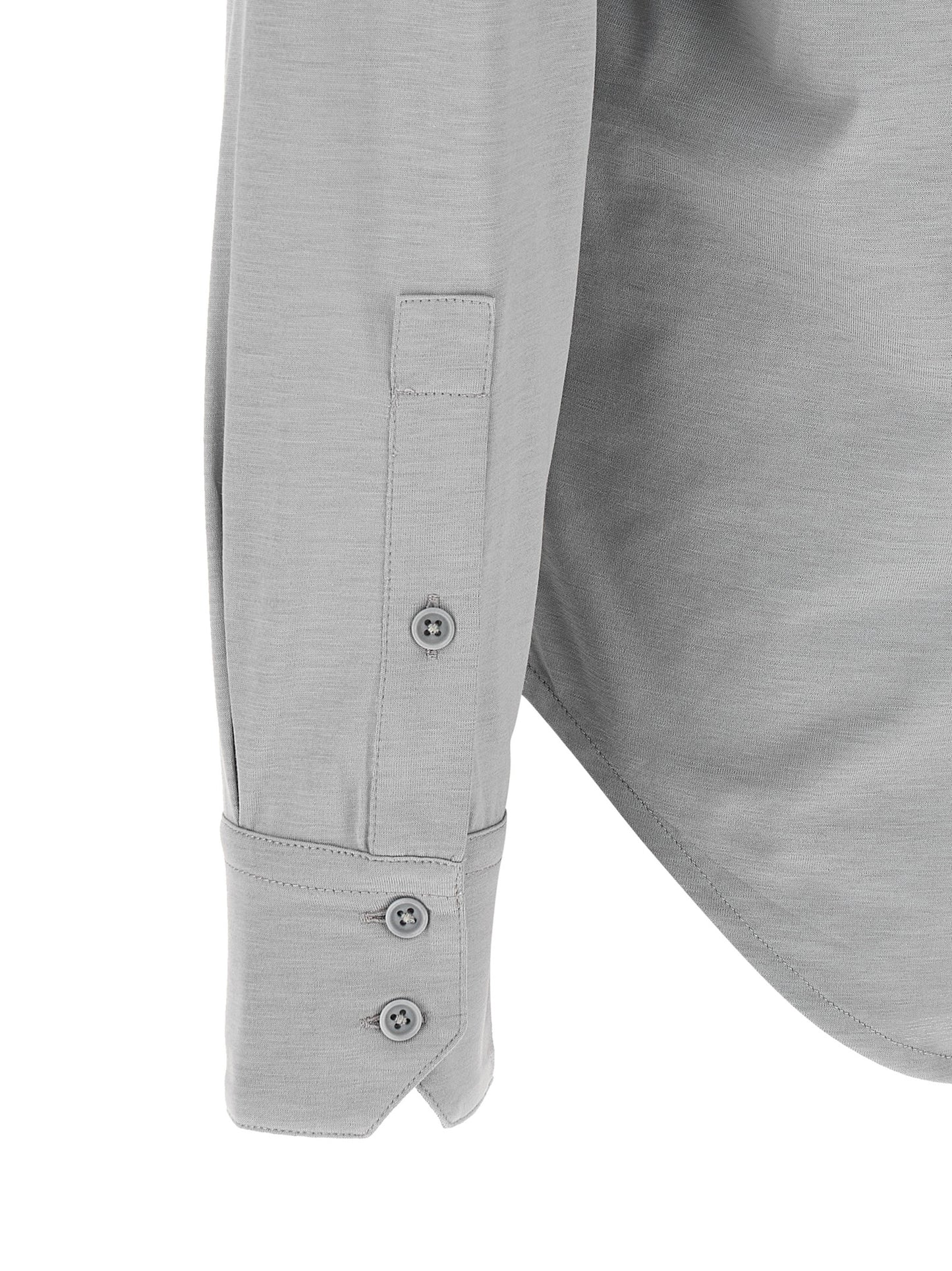 Shirt by Tom Ford for men in cotton & silk gray presents a discerning silhouette, showcasing a sophisticated and for a truly discerning finish.