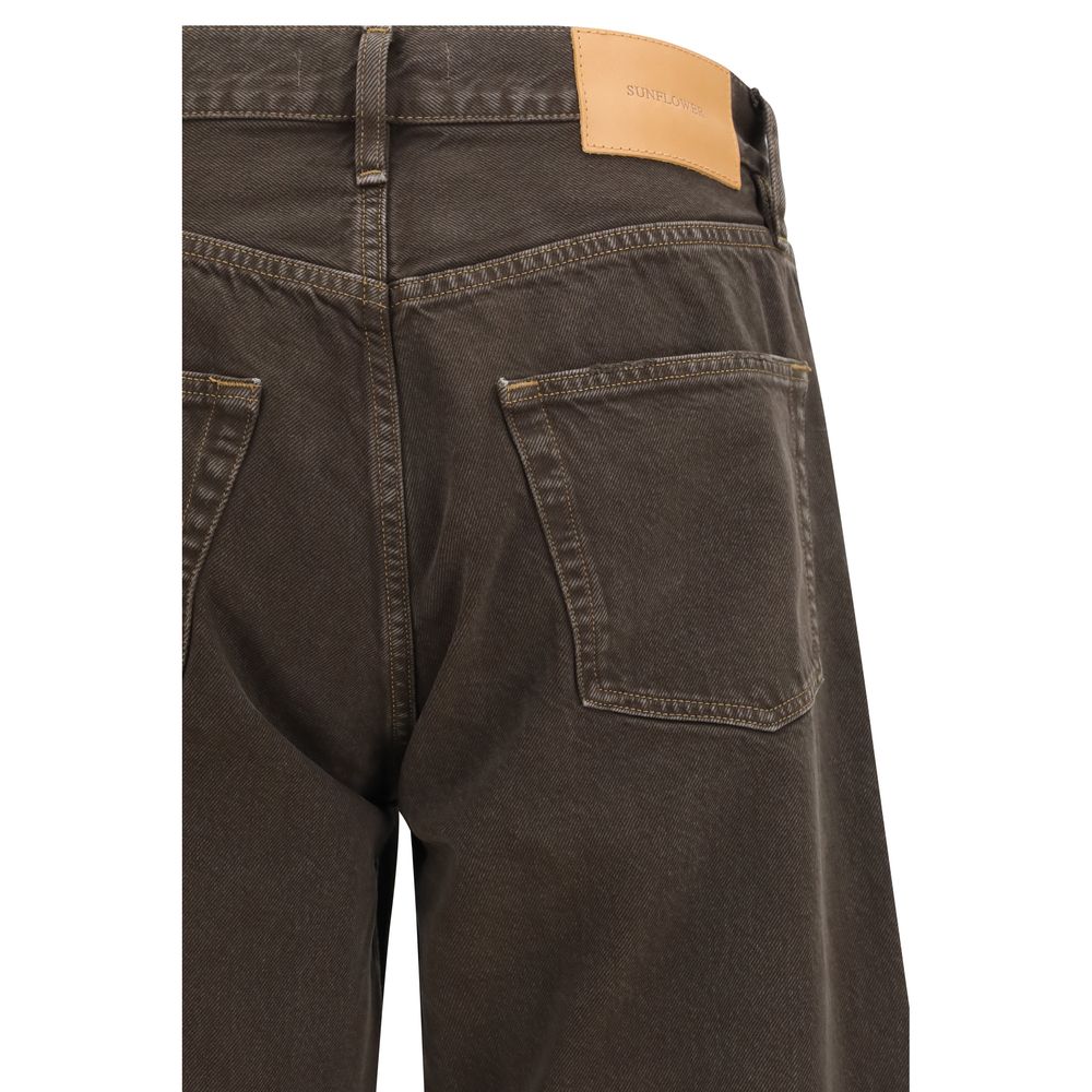 Jeans by Sunflower for men in denim cotton brown presents a refined pantology silhouette, artfully defined by a refined pantology relaxed-fit, wide & oversized, long, and a sophisticated mid rise.