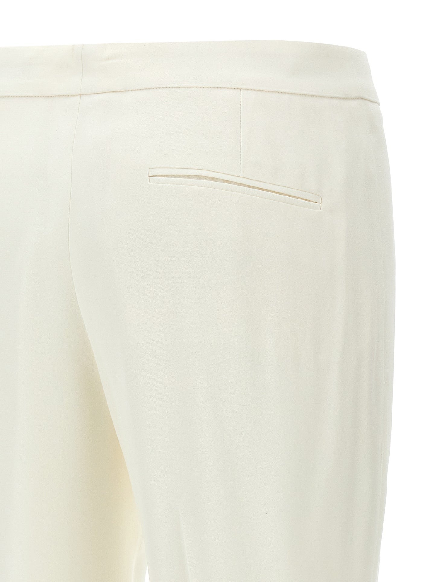 Casual Pants by Alexander McQueen for women in acetate crepe & viscose white features an sartorial straight and long with a mid rise cut for a sartorial finish.