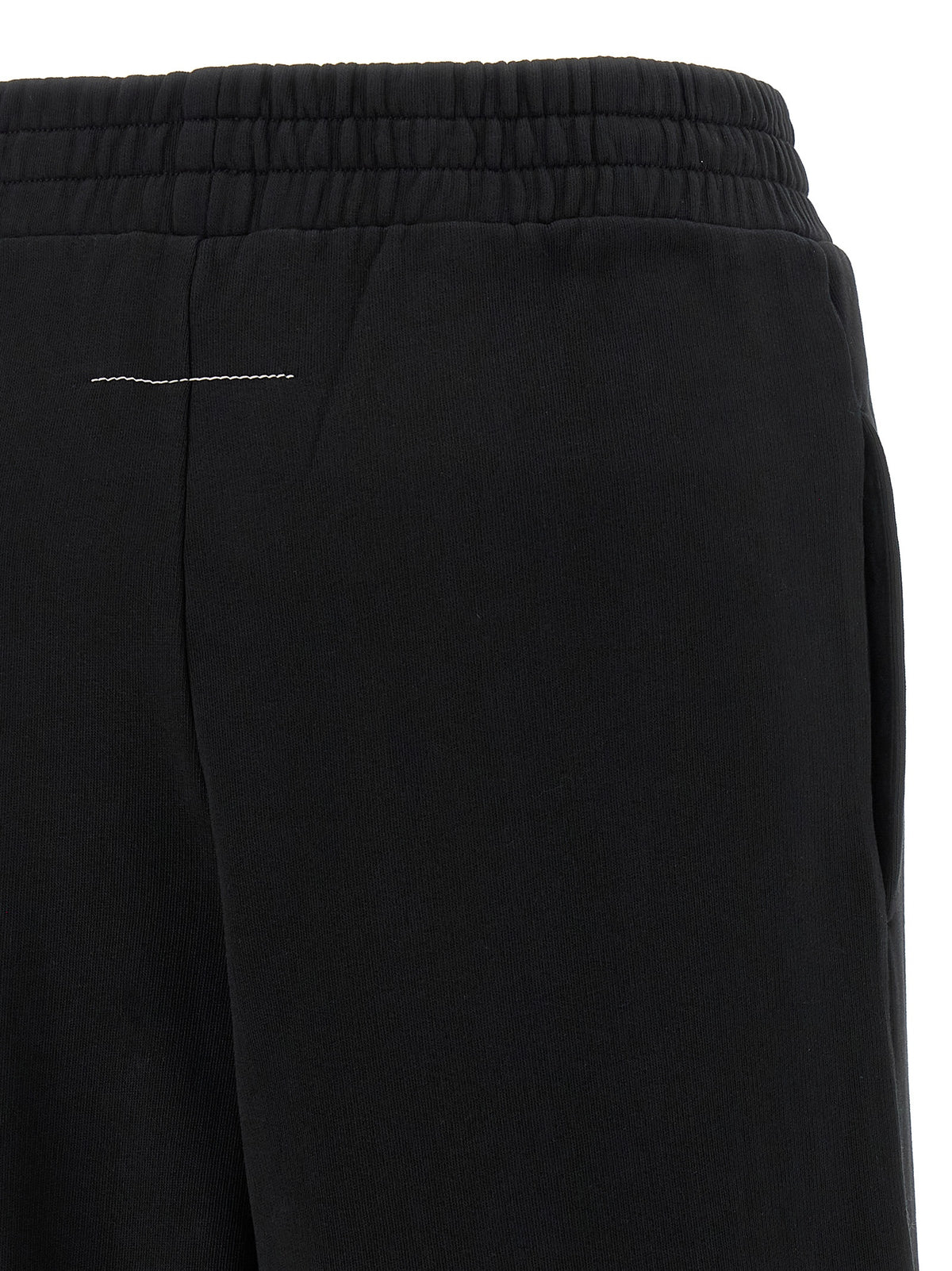 MM6 Maison Margiela Women's Wide High Rise Cotton Joggers - Black White Signature Print