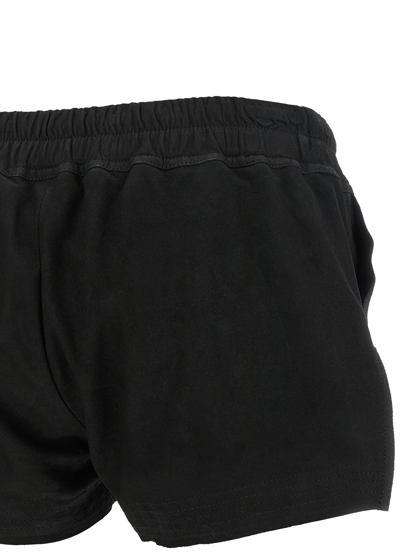 Bermuda Shorts by Rick Owens for women in lambskin leather black features an nuanced silhouette, showcasing a nuanced with a short cut and for a sophisticated, premium finish.