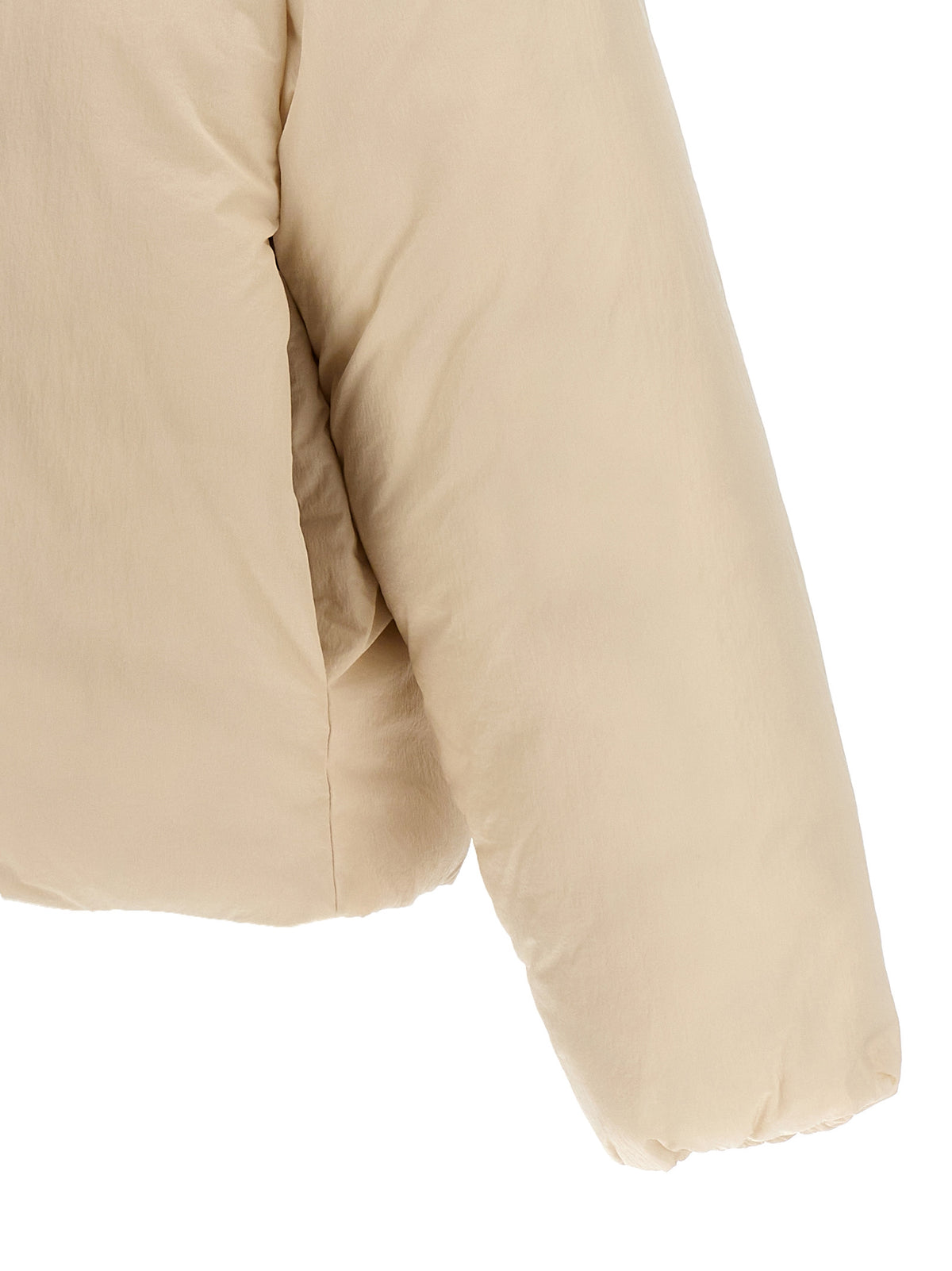 Jacquemus Ribbon Men's Down Padded Polyamide Hooded Puffer Jacket - White