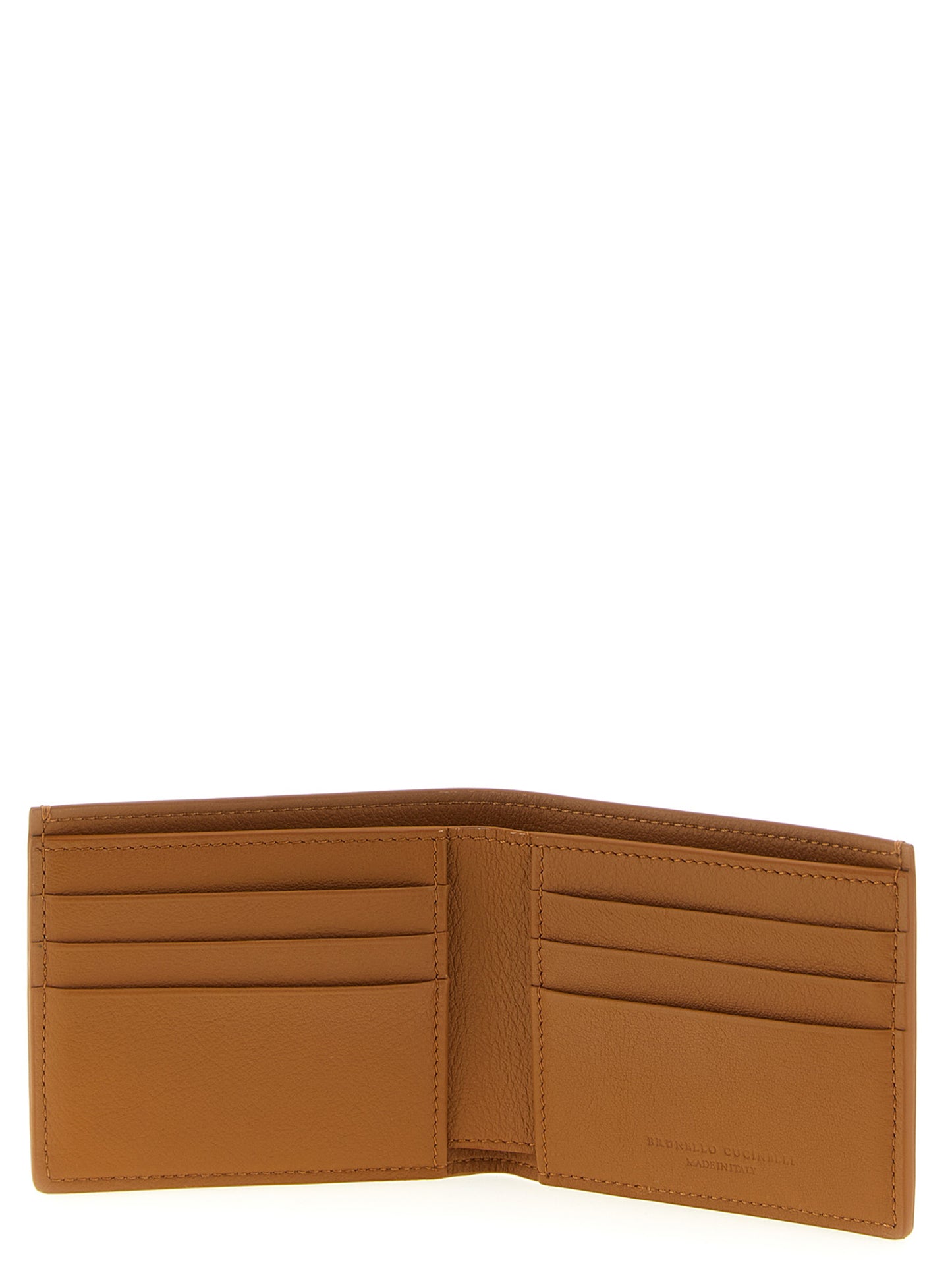 Wallet by Brunello Cucinelli for men in nubuck calfskin leather brown features a sleek silhouette, showcasing the sleek Nubuck Calfskin Leather Wallet design with sophisticated for a premium look.