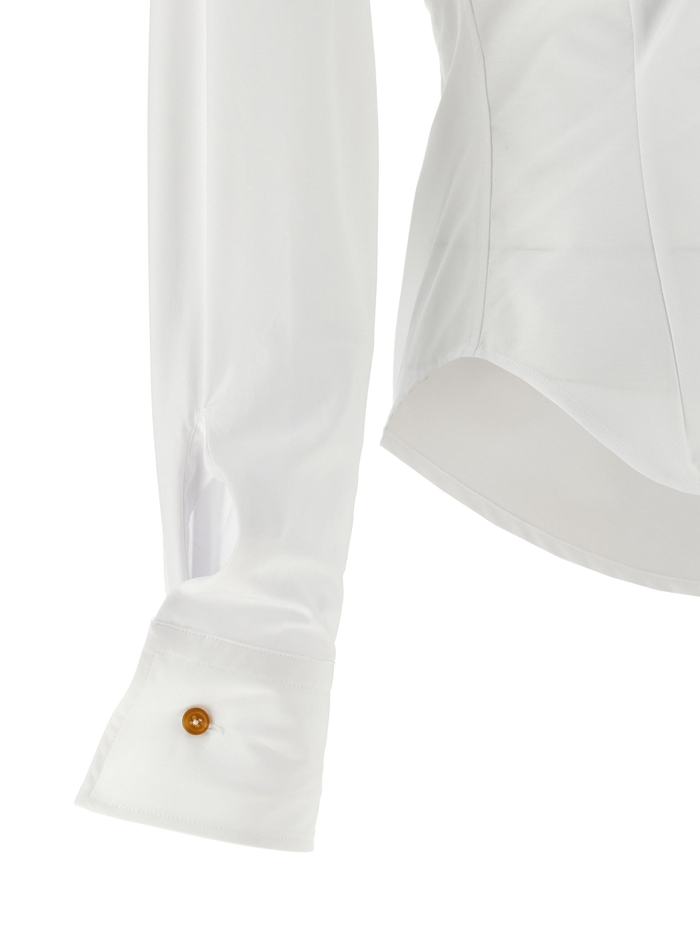 Blouse by Vivienne Westwood for women in cotton white showcases a sublime silhouette, artfully detailed with a sublime and for a sophisticated, sublime finish.
