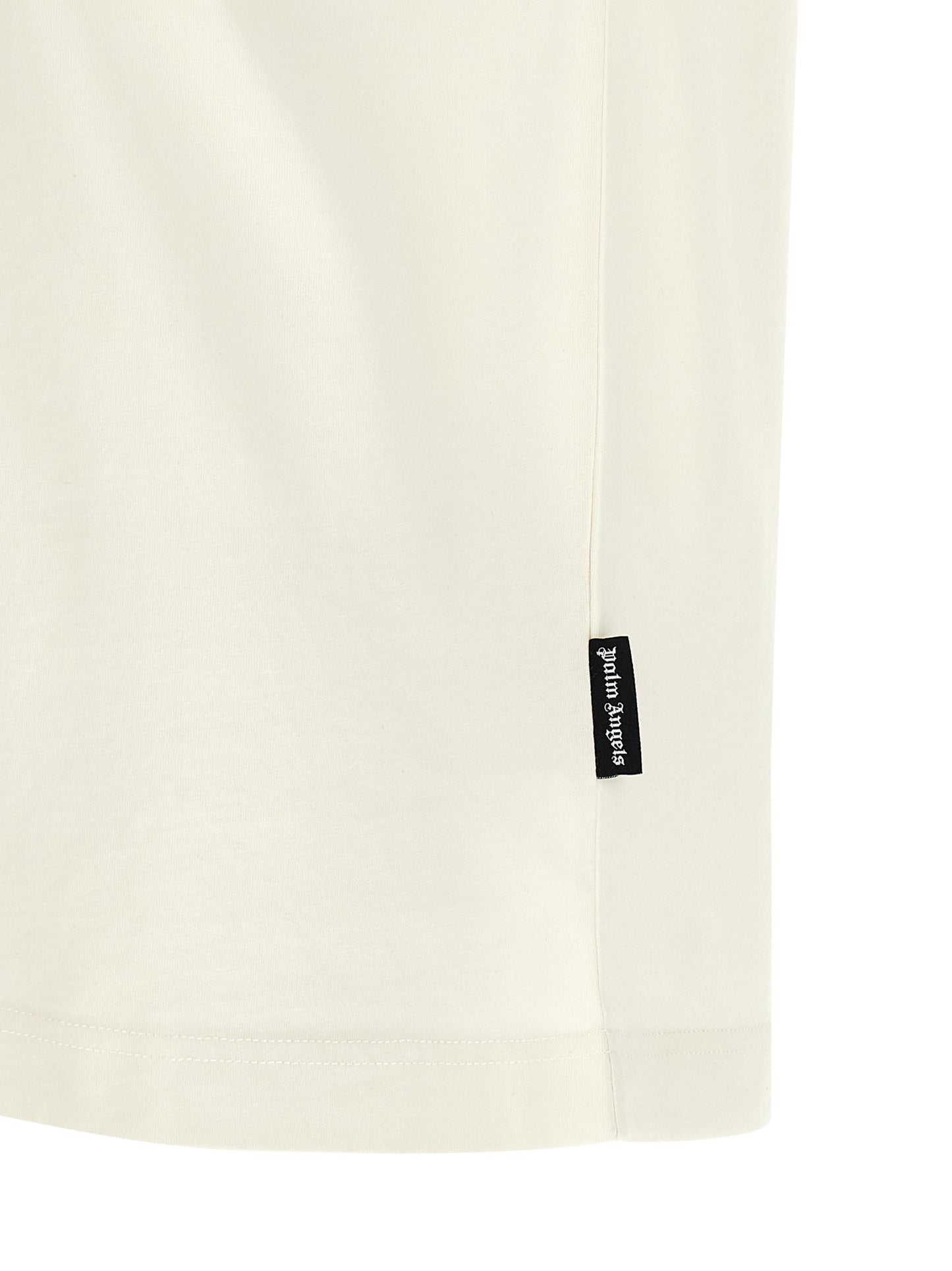 T-Shirt by Palm Angels for men in cotton bicolour, black, white, signature & print showcases a unassuming silhouette, artfully detailed with a refined and unassuming for a sophisticated, contemporary look.
