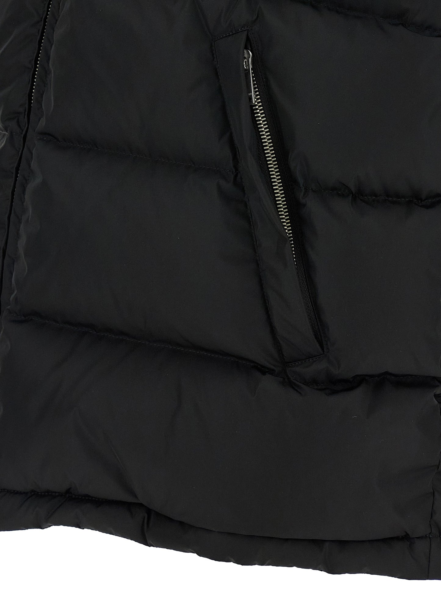 Hooded Vest by Valentino Garavani for men in polyamide black & signature features a chic silhouette, expertly detailed with a refined and premium hooded & insulated for a truly chic look.