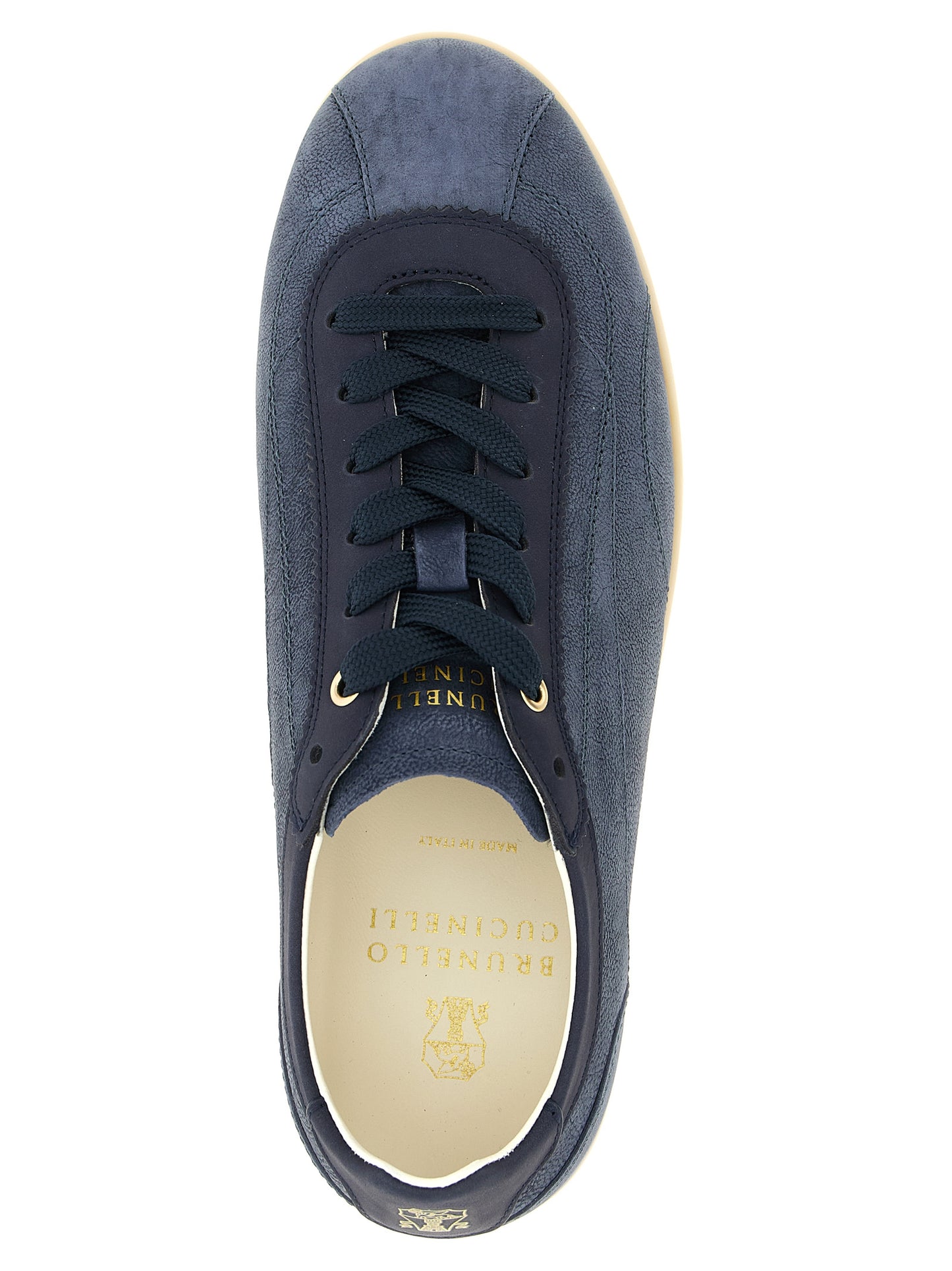 Sneakers by Brunello Cucinelli for men in suede & nubuck calfskin leather blue features an timeless silhouette from the Men's Low Top Suede & Nubuck Calfskin Leather Sneakers collection, showcasing a signature low-top style with an timeless finish.