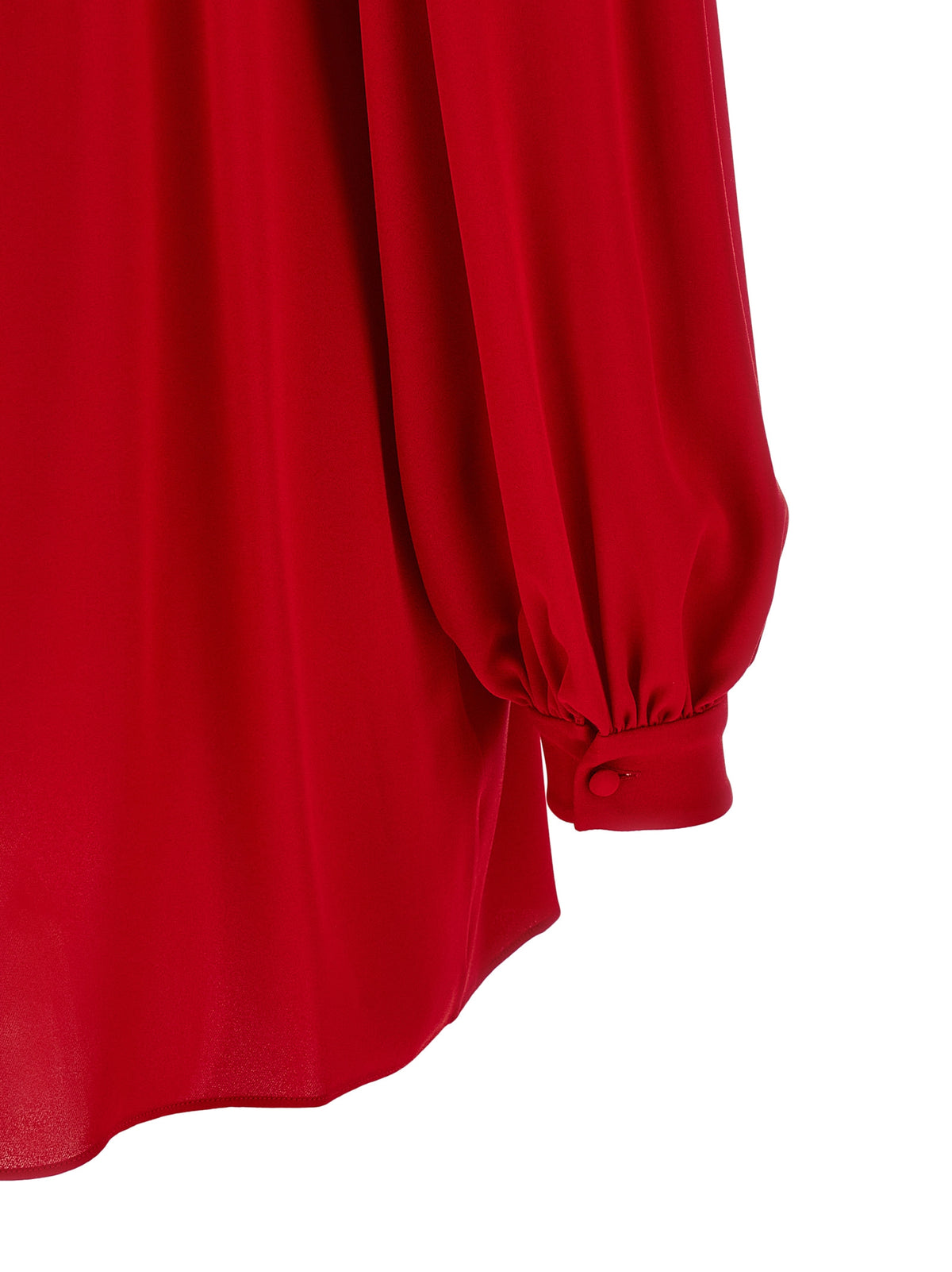 Blouse by Valentino Garavani for women in silk crepe red features an polished silhouette, showcasing a sophisticated and detail for a truly polished finish.