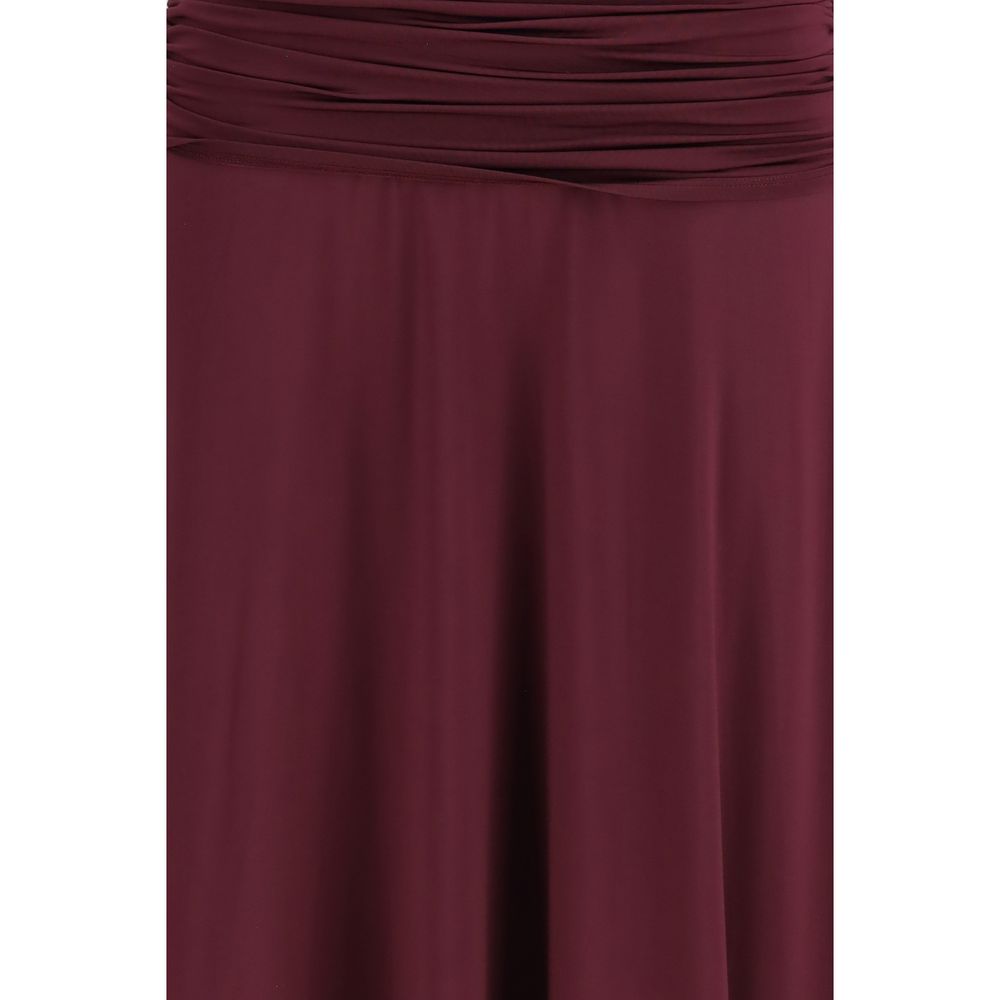 Self-Portrait Women's Short-Sleeve Stretch Viscose Midi Dress - Bordeaux