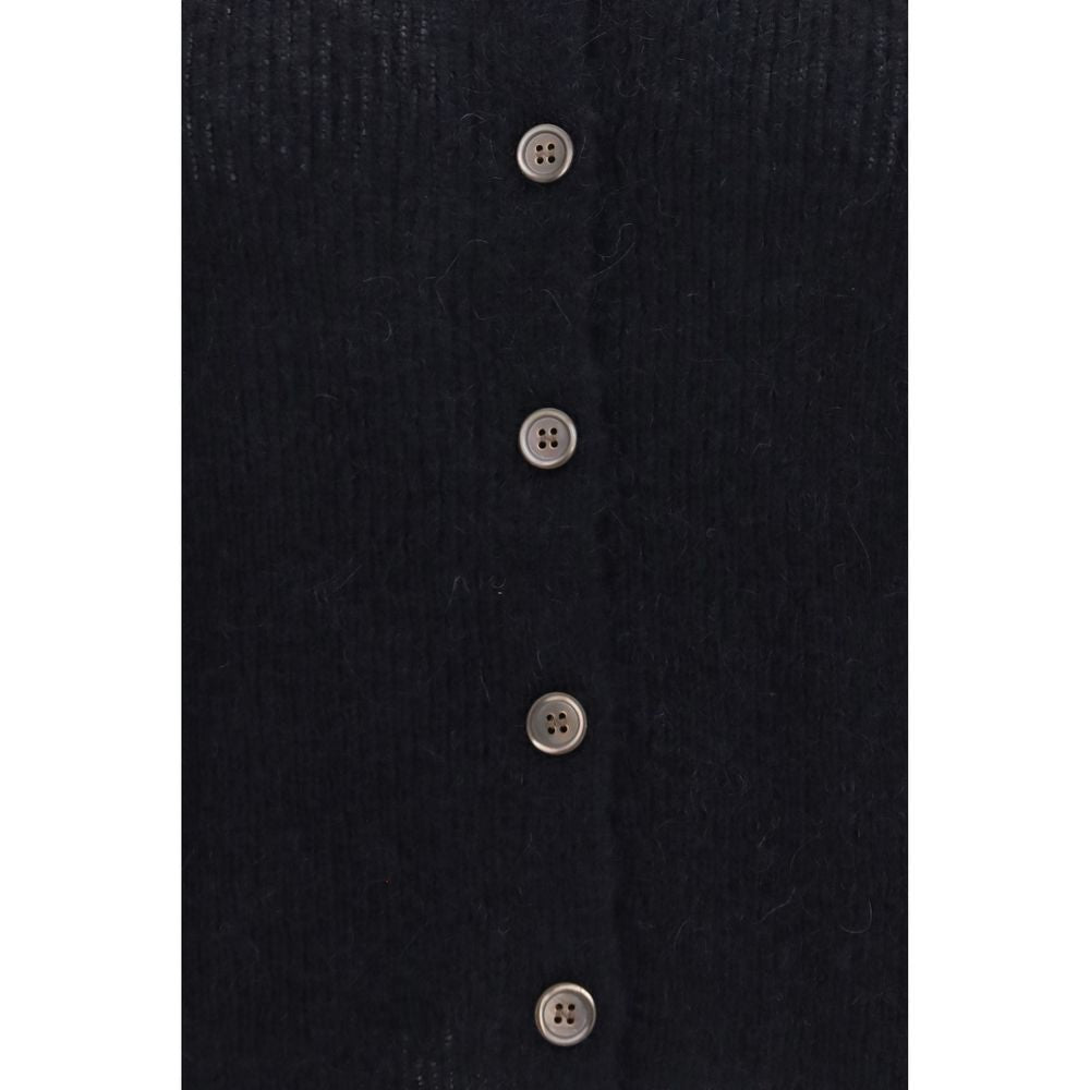 Cardigan by Our Legacy for women in polyamide merino & alpaca wool black, brown & pearl features a nuanced silhouette with a refined and nuanced detailing for a sophisticated look.