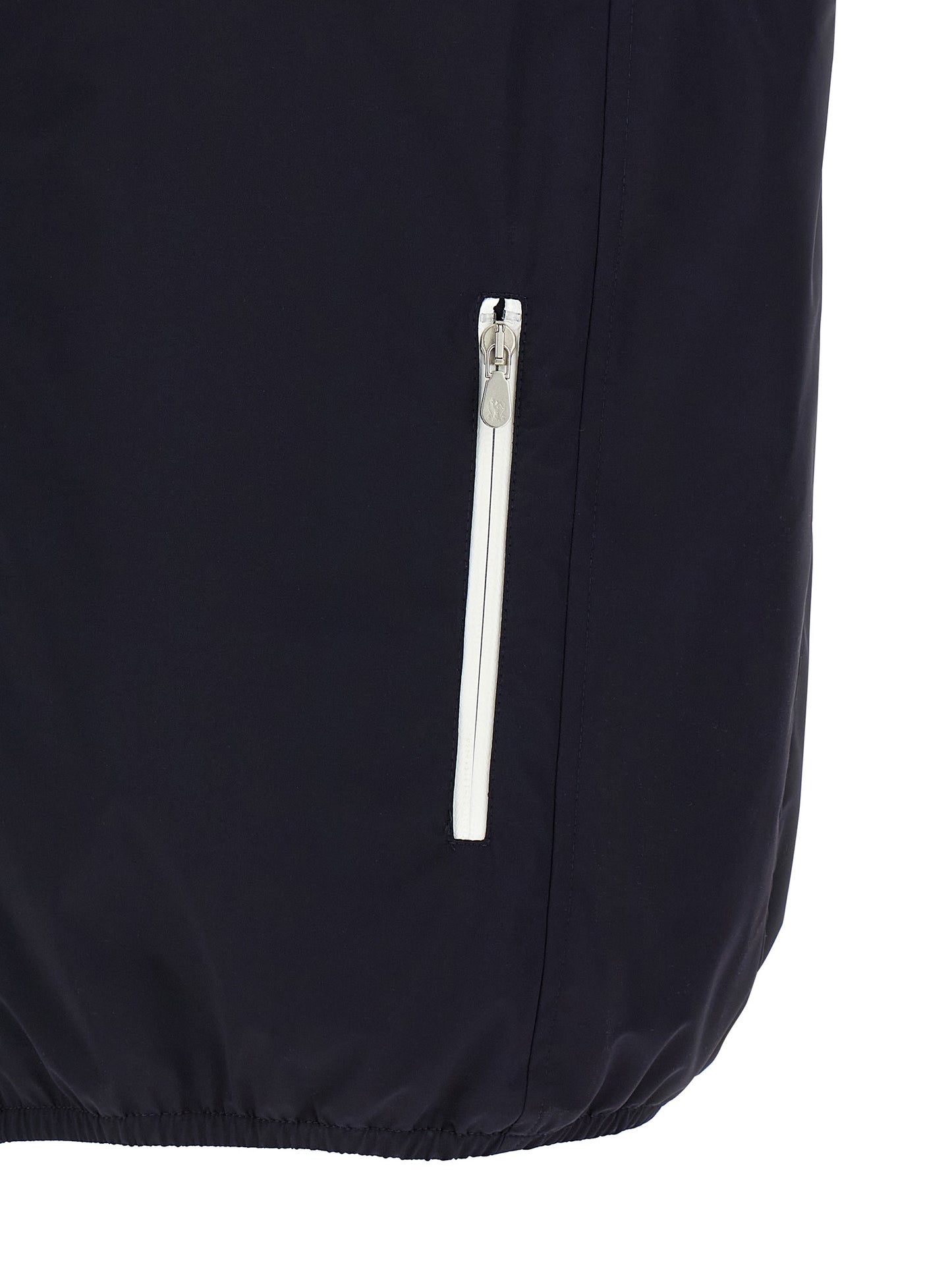 Hooded Vest by Brunello Cucinelli for men in stretch polyamide blue & signature features a enviable silhouette, elegantly detailed with a enviable and functional pockets, hooded & insulated for a enviable finish.