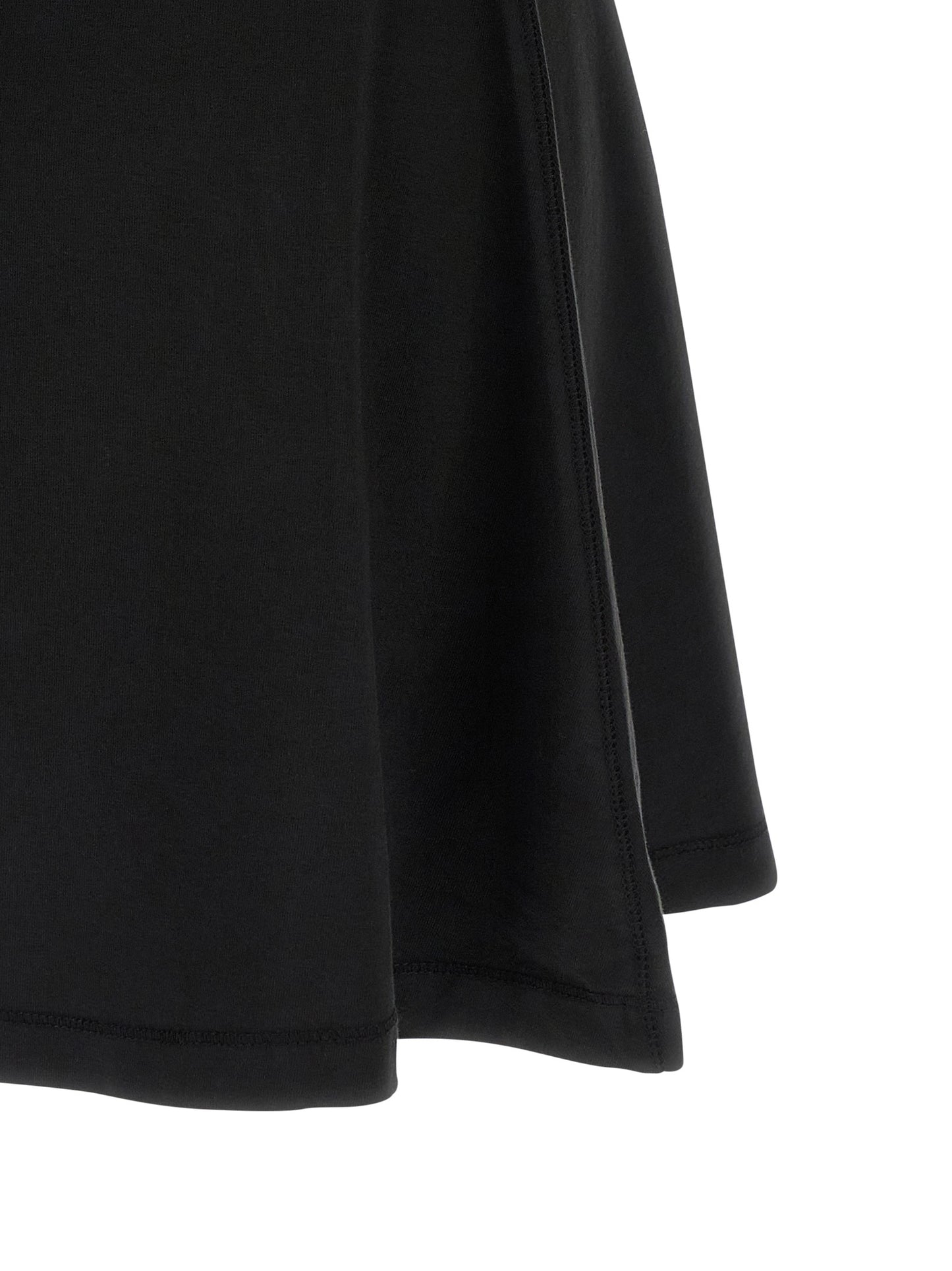 Dress by Diesel for women in stretch cotton black features a dramatic silhouette, showcasing an elegant and that flows into a dramatic short mini.