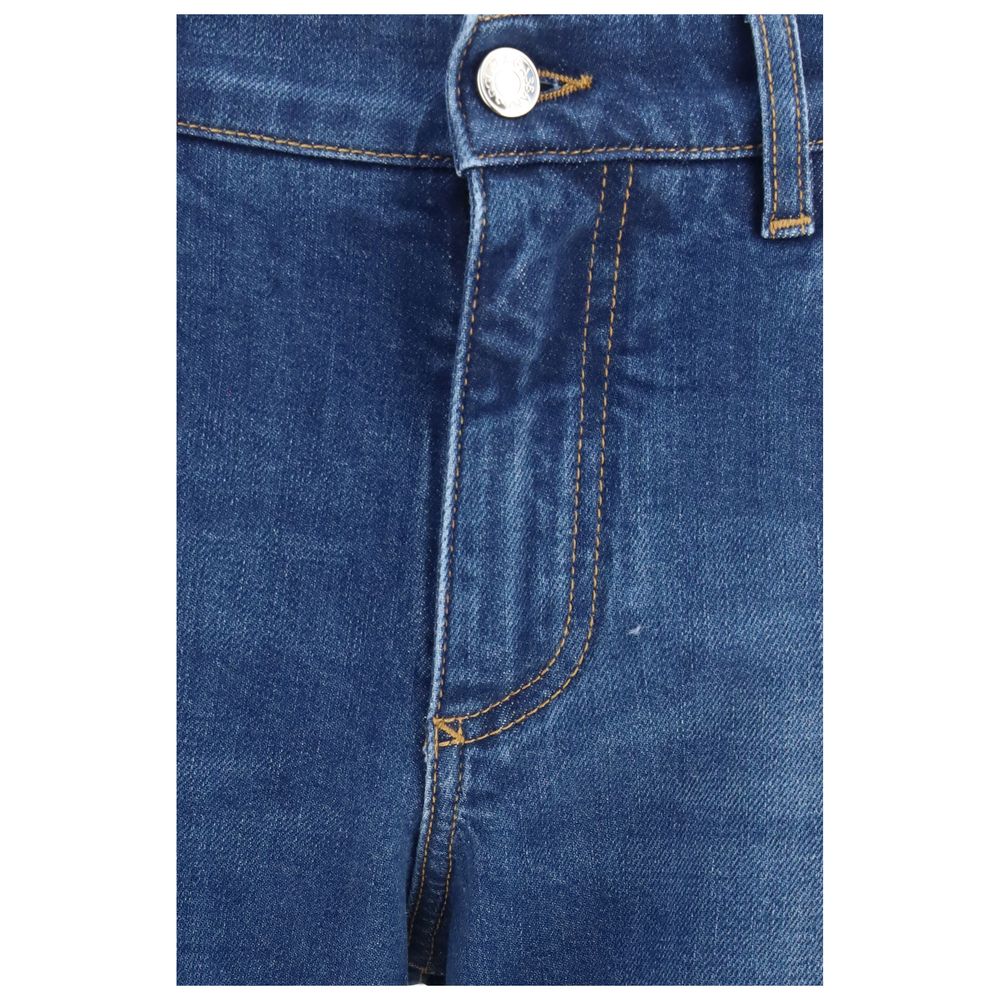 Jeans by Dolce & Gabbana for men in stretch denim cotton black & blue features a refined silhouette with a refined regular-fit & slim, defined by a and a refined long for a refined finish.