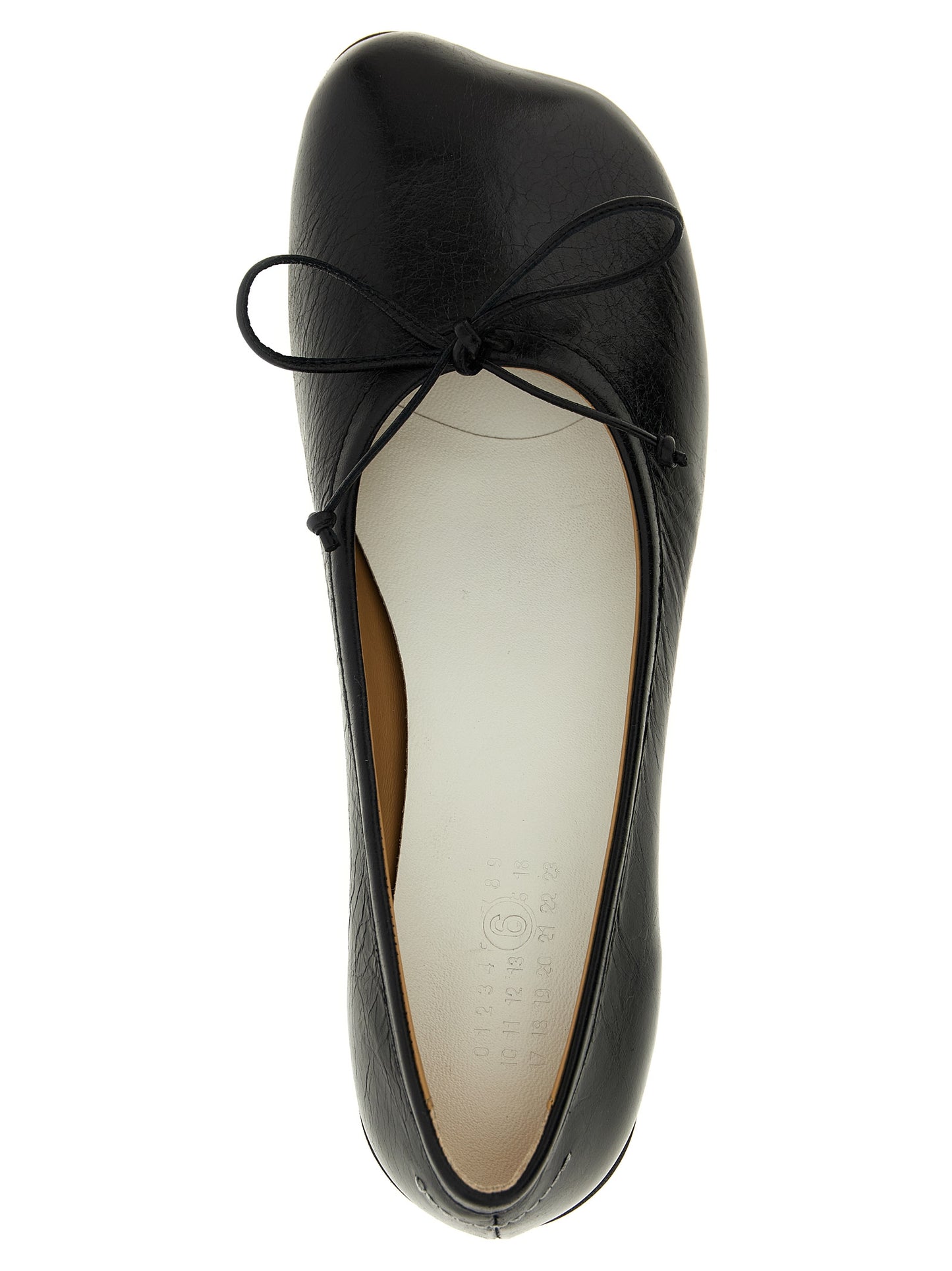 MM6 Maison Margiela Women's Calfskin Leather Mid-Heel Pumps Heels - Black White Signature