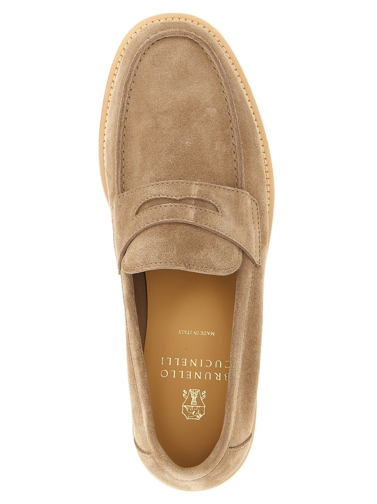 This Loafer Slip-On Shoes by Brunello Cucinelli for men in tu & calfskin suede leather beige features an exquisite silhouette from the Men's TU & Calfskin Suede Leather Loafer Slip-On Shoes collection, defined by a sophisticated and elegant .