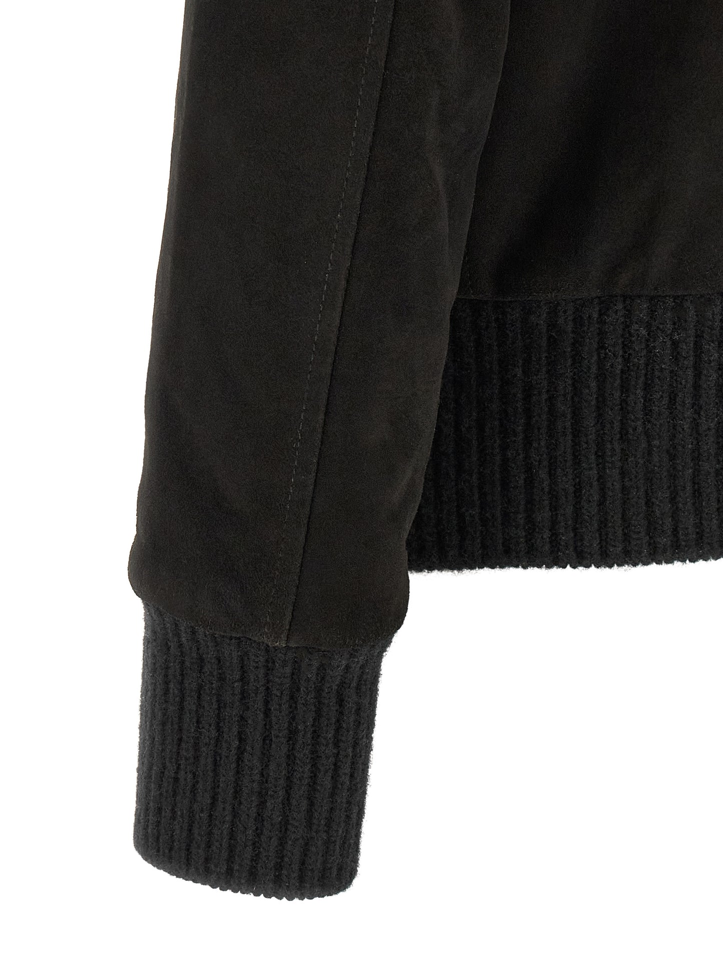Jacket by GIORGIO BRATO for men in suede lamb leather black & silver showcases a contemporary silhouette, detailed with a contemporary and premium pockets for a sophisticated finish.