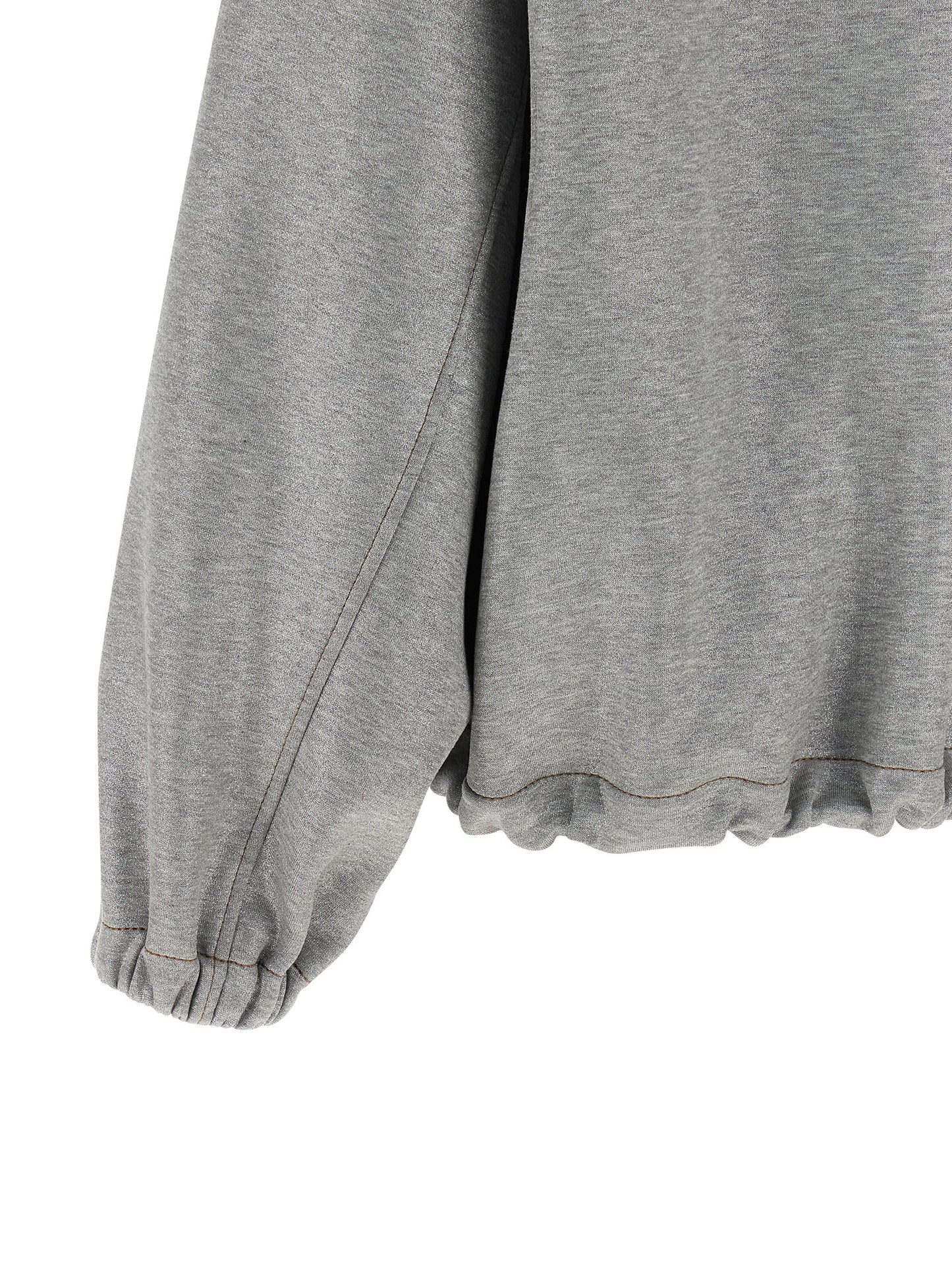 Hooded Bomber Jacket by Brunello Cucinelli for women in polyamide cotton silver features a dramatic silhouette, showcasing a sophisticated and distinctive hooded for a dramatic aesthetic.