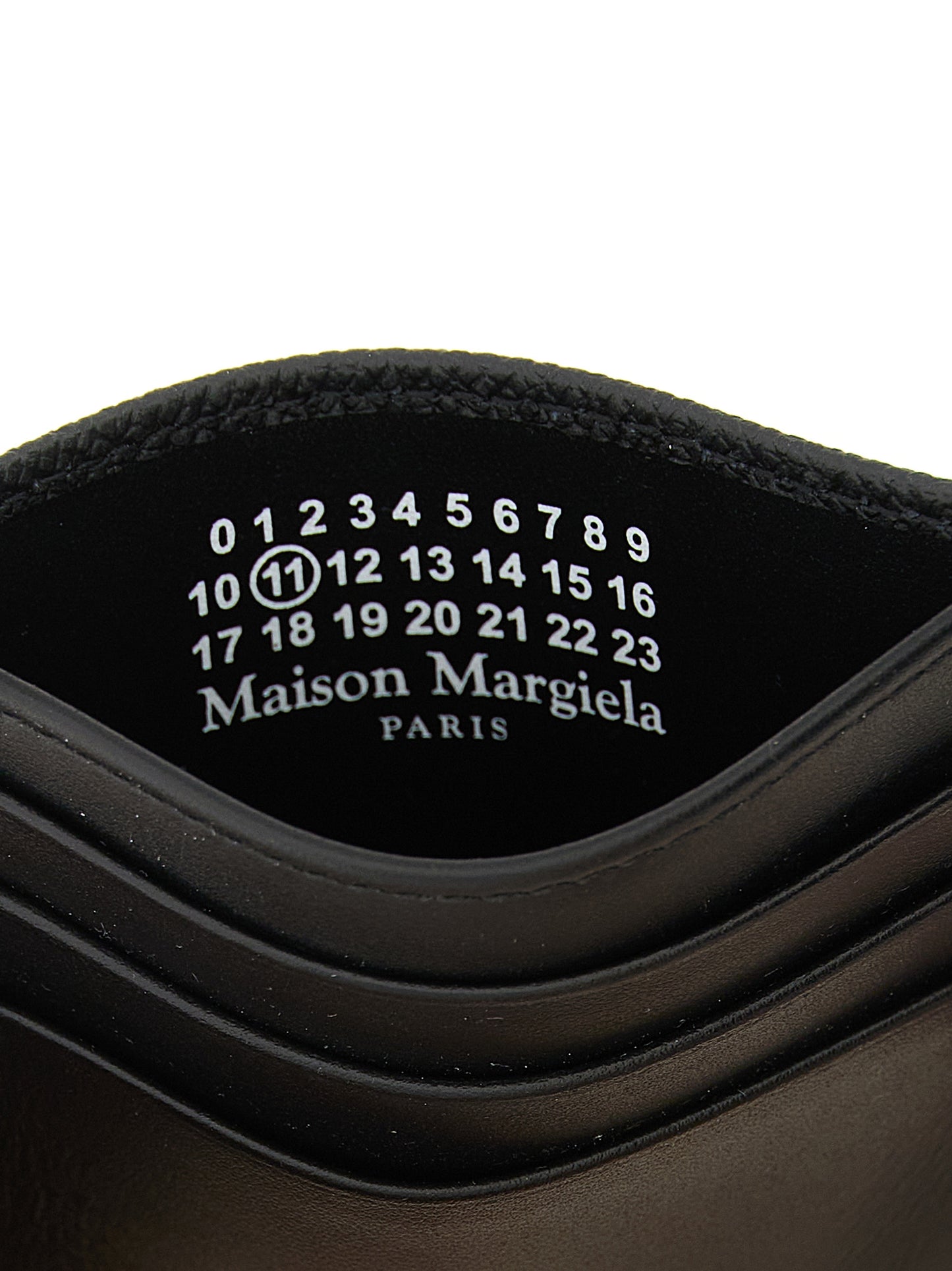 Cardholder Card Case by Maison Margiela for men in calfskin leather black, white & signature features an dynamic silhouette from the Four Stitches Calfskin Leather Cardholder Card Case collection, highlighting dynamic card-organization compact-design for a premium and sophisticated look.
