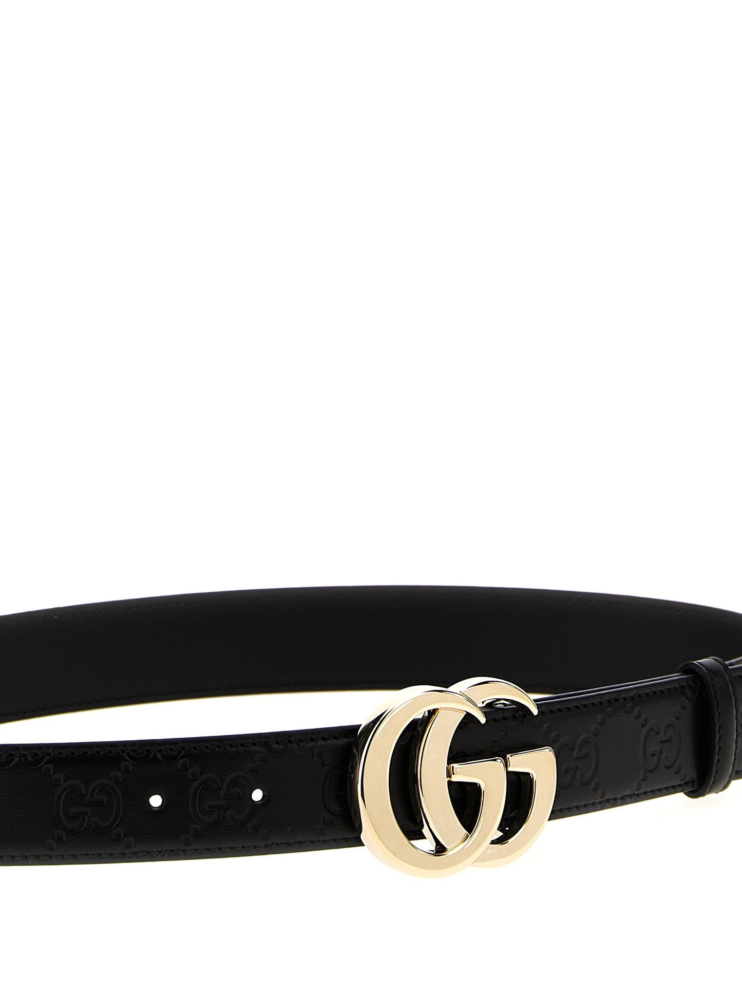Belt by Gucci for women in bos taurus calfskin leather black features a artisanal-chic design, artfully capturing the essence of the Gg Bos Taurus Calfskin Leather Belt with a artisanal-chic finish.