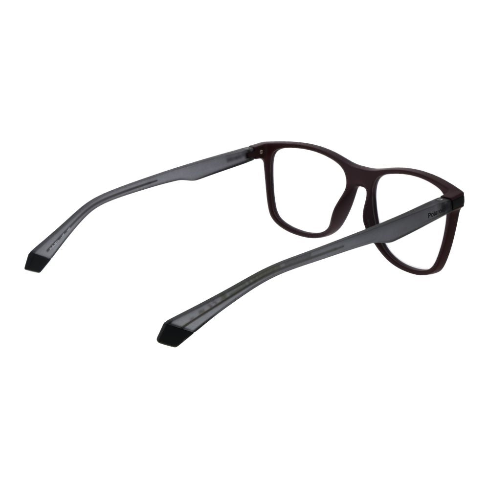 Eyeglasses Frames by Polaroid for men in polyester and burgundy showcases a refined silhouette, detailed with a burgundy coloured frame finish and a sophisticated full-frame frame design.