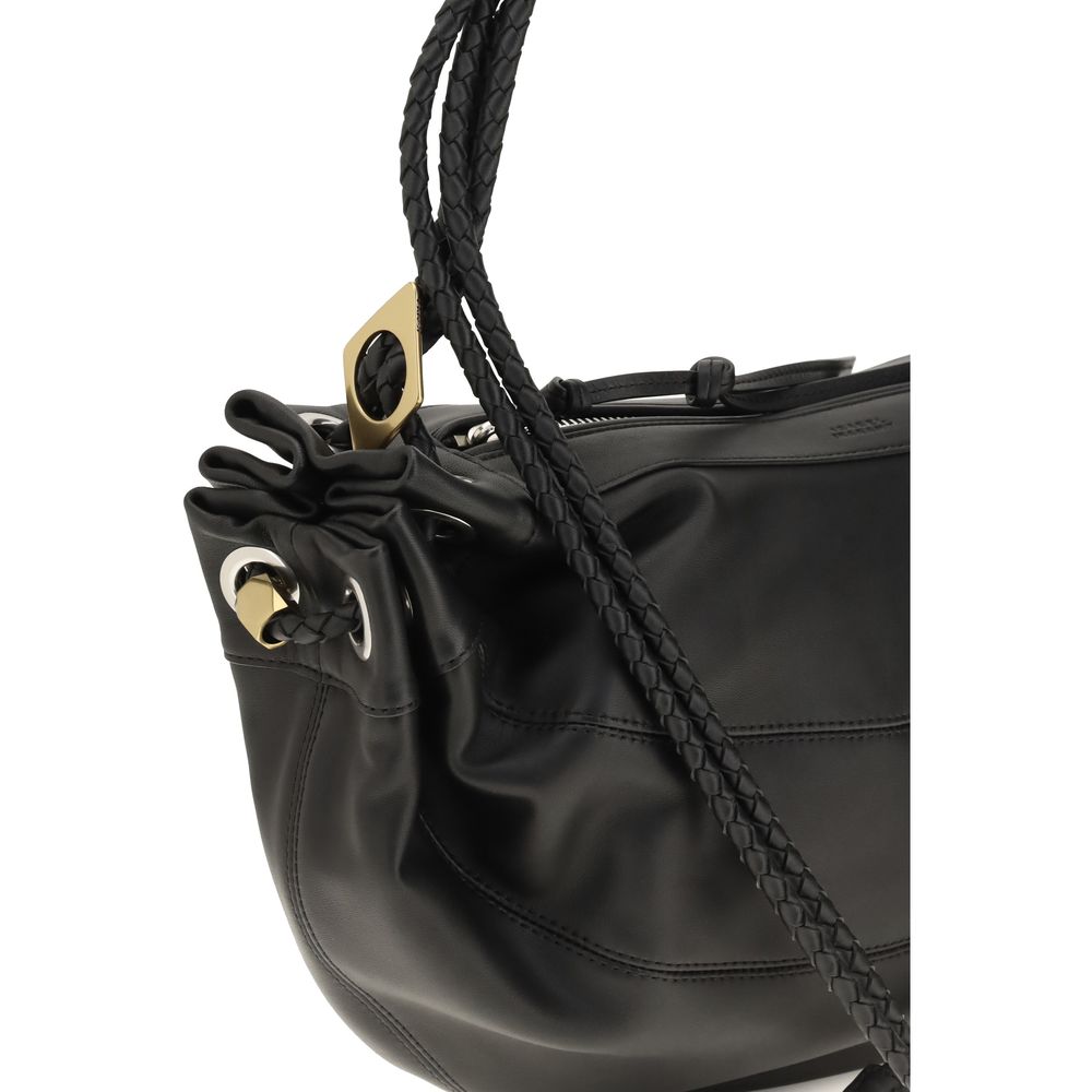 Shoulder Bag by Isabel Marant for women in lambskin leather black features a effortless sophistication silhouette, secured by a zipper with ample cardholder and versatile shoulder-strap, adjustable-strap & handle for a effortless sophistication finish.