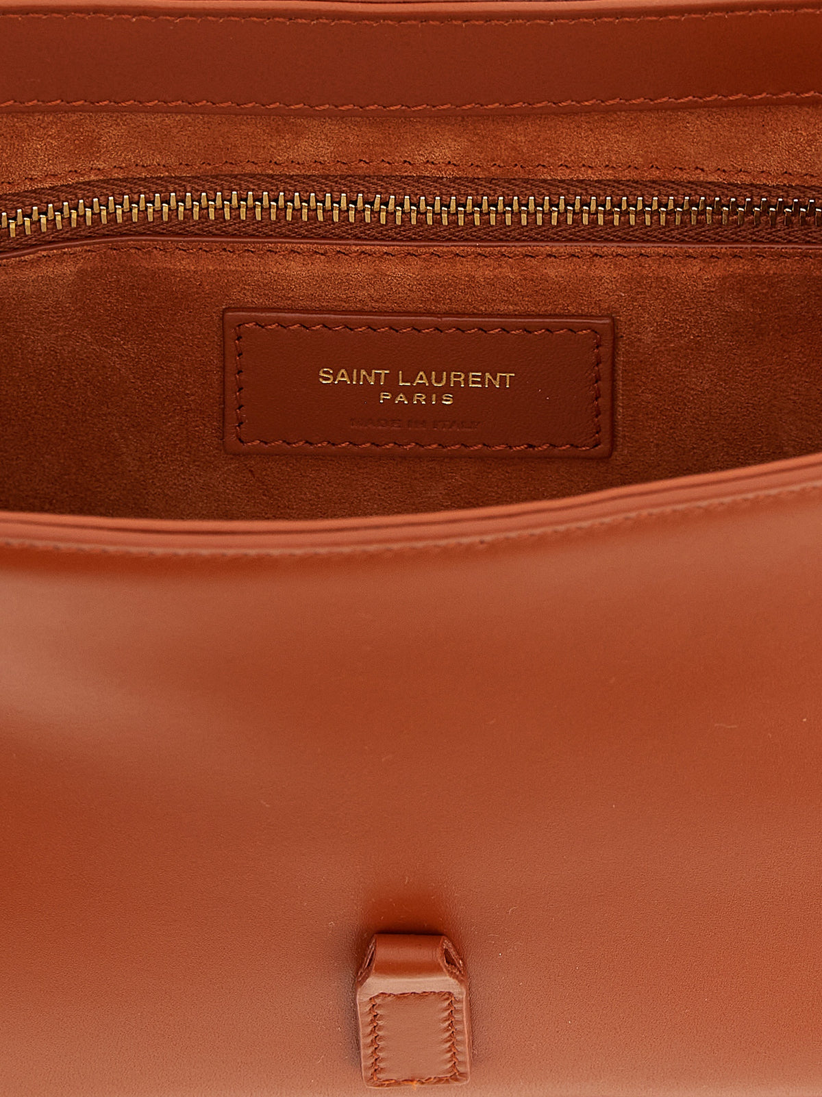 Saint Laurent Le 5 A 7 Cassandre Suede Calfskin Leather Shoulder Bag - Orange