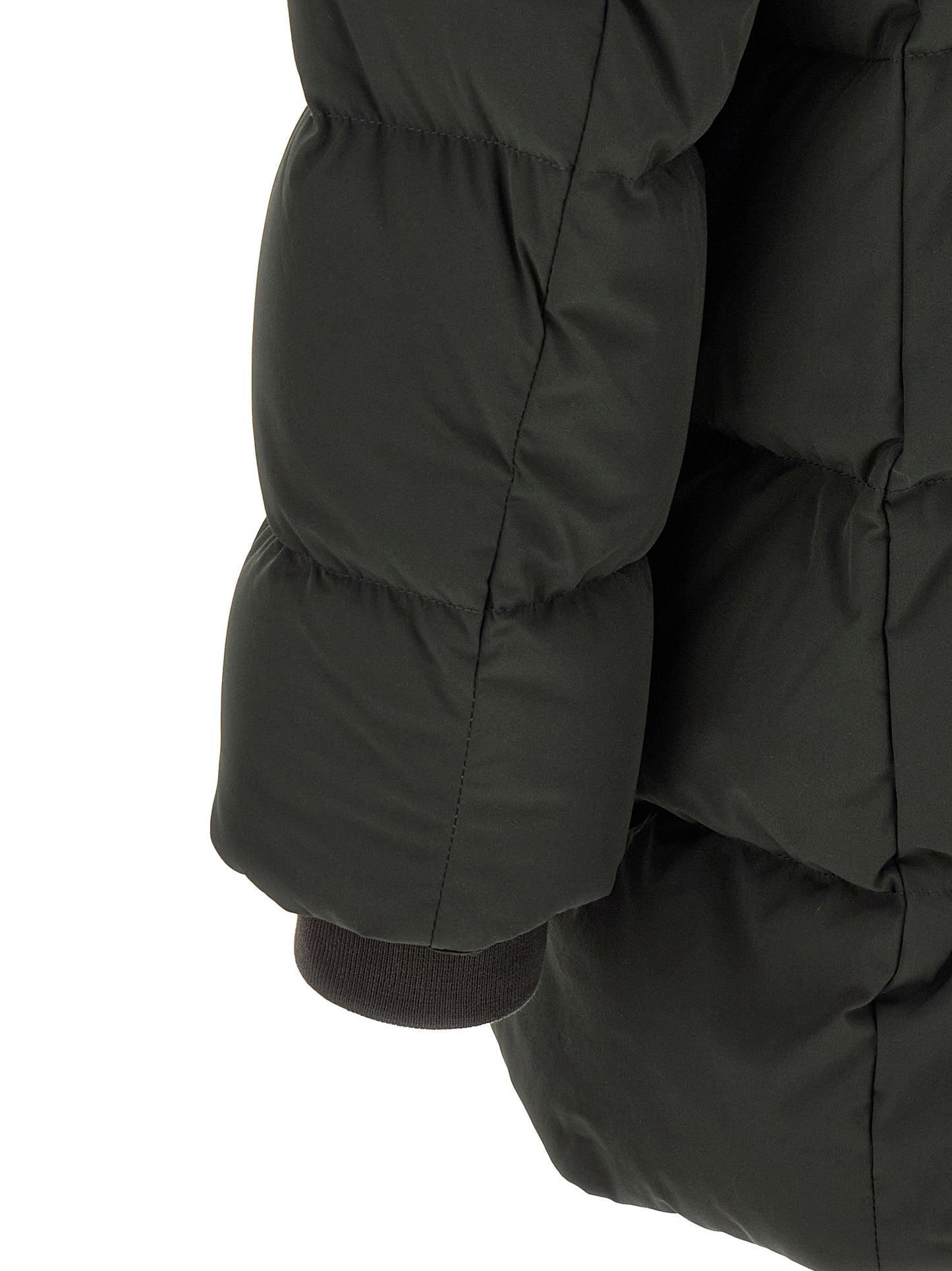 Hooded Puffer Jacket by MooRER for men in cashmere bicolour & green presents a effortlessly chic silhouette, showcasing a sophisticated hooded high-neck neckline and premium pockets, hooded & insulated for a truly effortlessly chic finish.