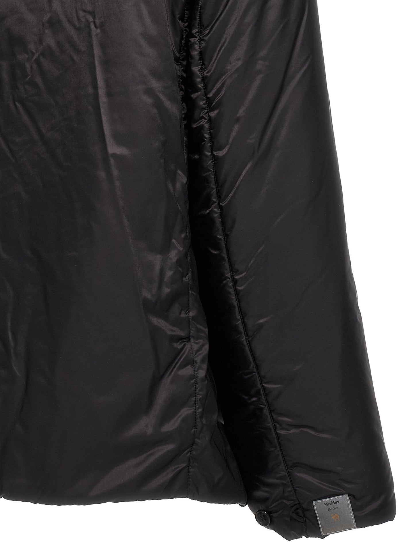 Hooded Windbreaker Jacket by Max Mara for women in polyester black, gold & signature features an stylish silhouette, showcasing a sophisticated and performance-driven water-resistant, hooded & windproof for a premium, stylish look.