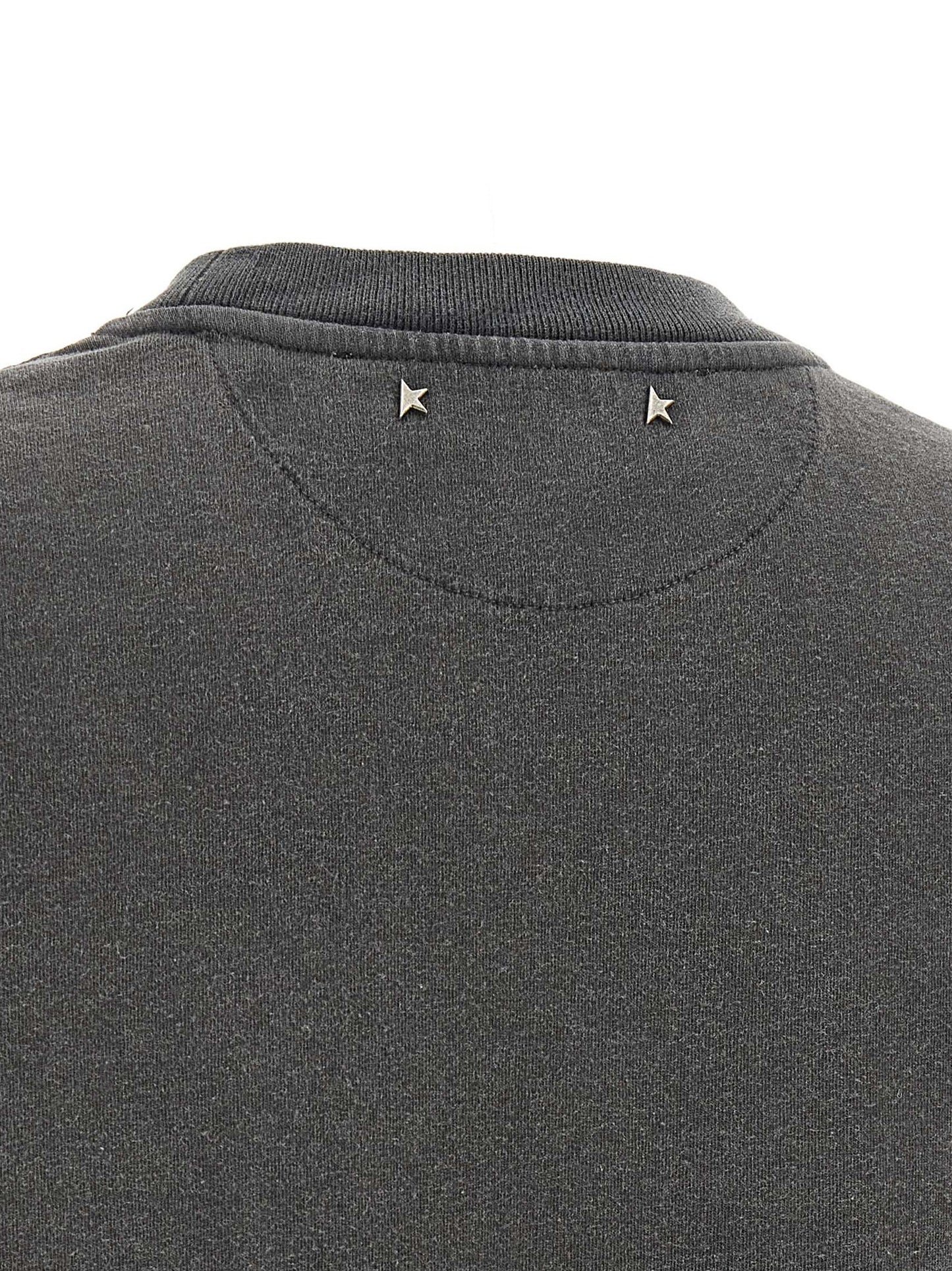 T-Shirt by Golden Goose for women in cotton dark-gray, gray & transparent showcases a dramatic silhouette, elegantly detailed with a dramatic and for a truly dramatic finish.
