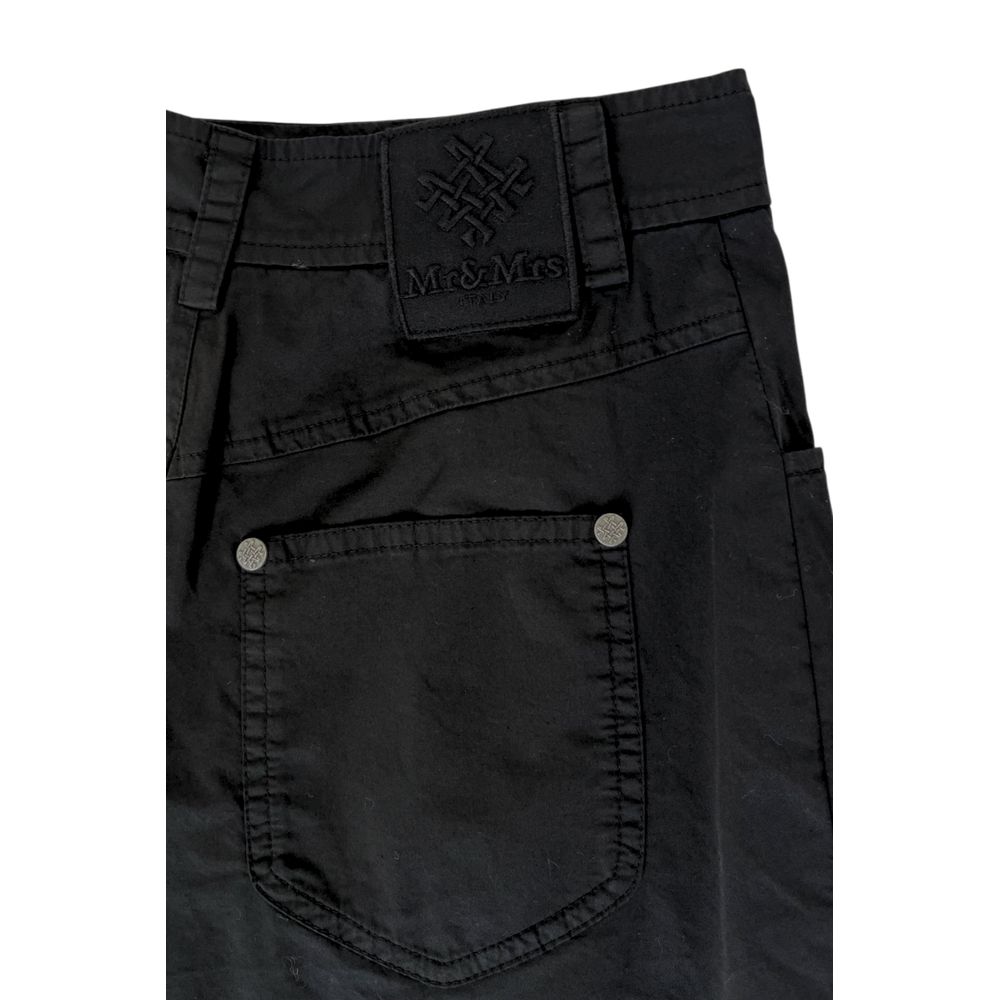 Mr&Mrs Italy Women's High Rise Stretch Cotton Short Trousers - Black
