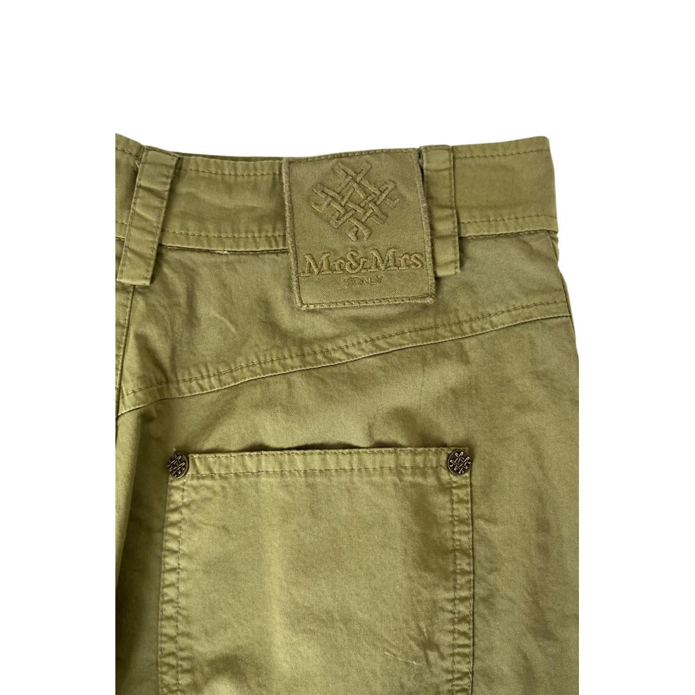 Mr&Mrs Italy Women's High Rise Stretch Cotton Short Trousers - Bicolour Green
