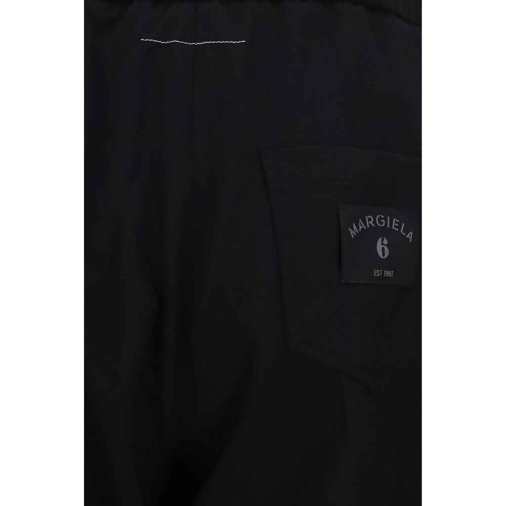 Casual Pants by MM6 for men in merino wool & polyester black features a refined silhouette with a refined straight-leg & regular-fit, defined by a and a refined long for a refined finish.