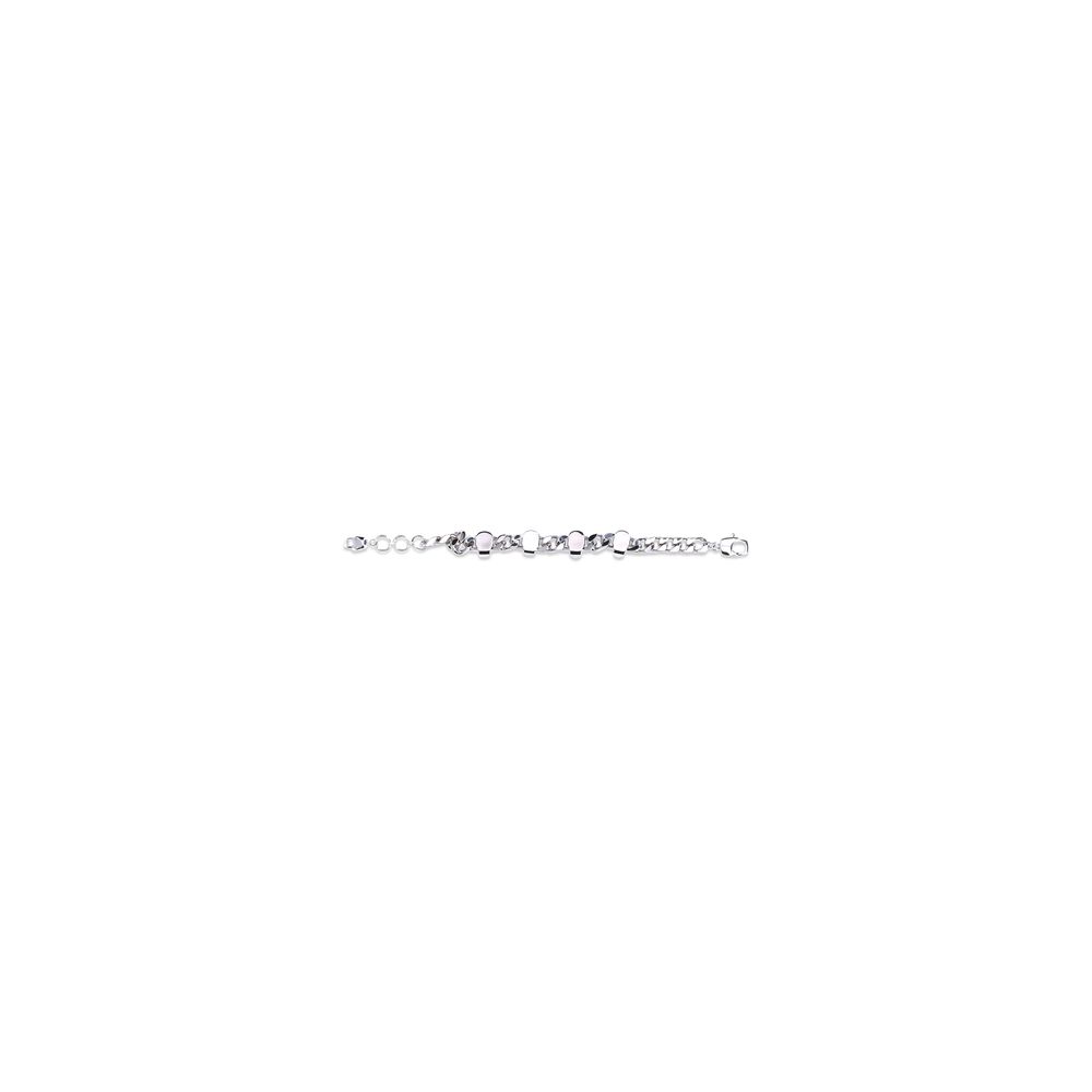 Bracelet by Alexander McQueen for men in cotton silver showcases a cosmopolitan silhouette, artfully capturing the essence of the cosmopolitan Skull Men's Chain Silver Bracelet with a cosmopolitan chain bracelet design.