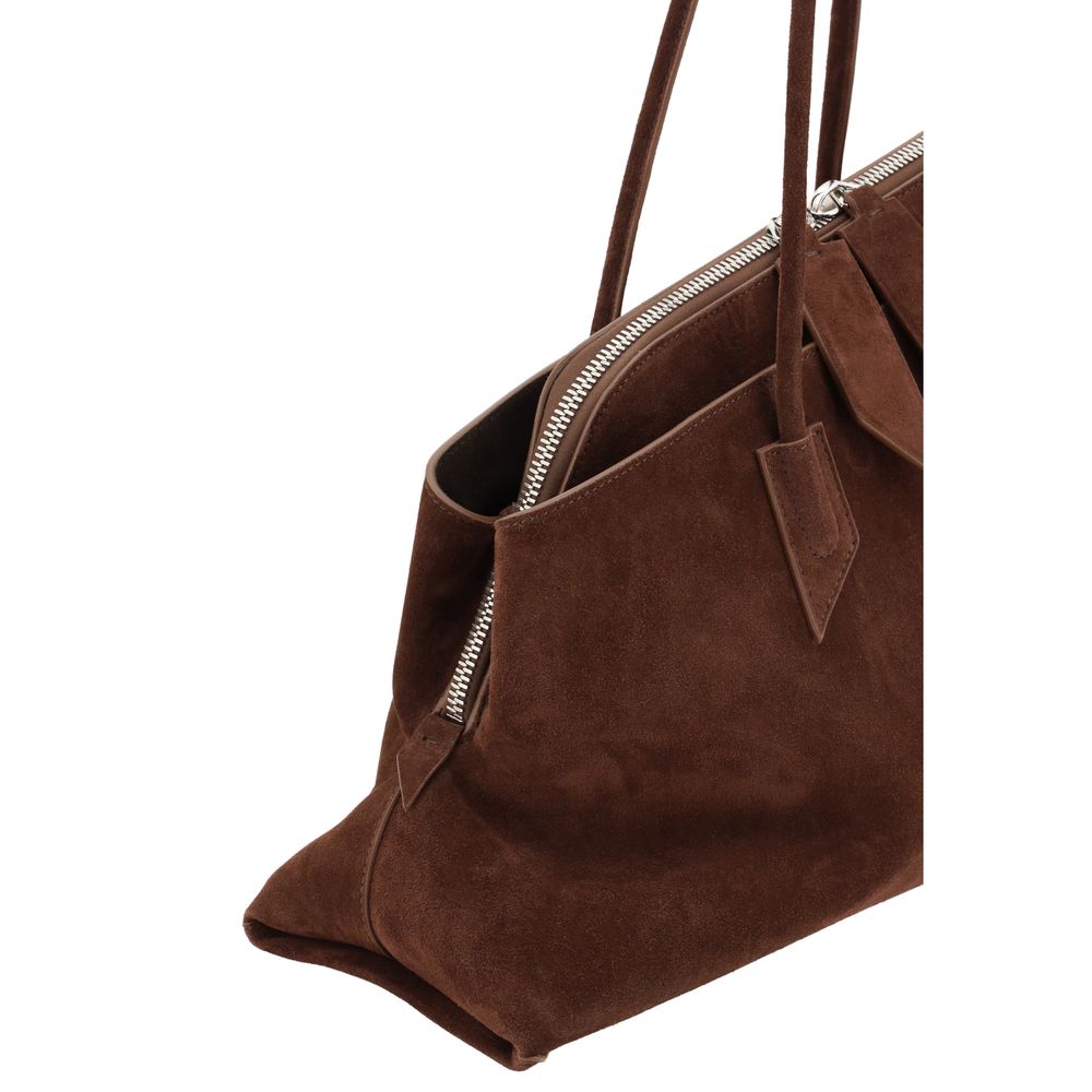 Shoulder Bag by The Attico for women in bos taurus calf suede leather brown & signature features a distinguished silhouette, showcasing a secure zipper and distinguished with versatile shoulder-strap & handle for a distinguished finish.