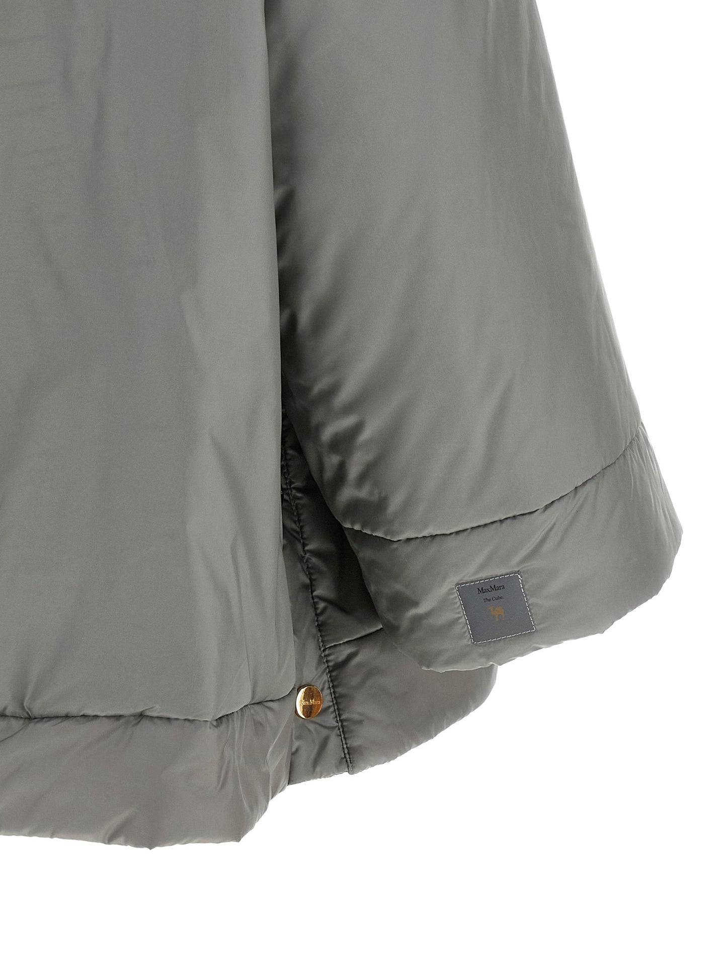 Windbreaker Jacket by Max Mara for women in polyester canvas gray, gold & signature features an stylish silhouette, showcasing a sophisticated and performance-driven windproof for a premium, stylish look.