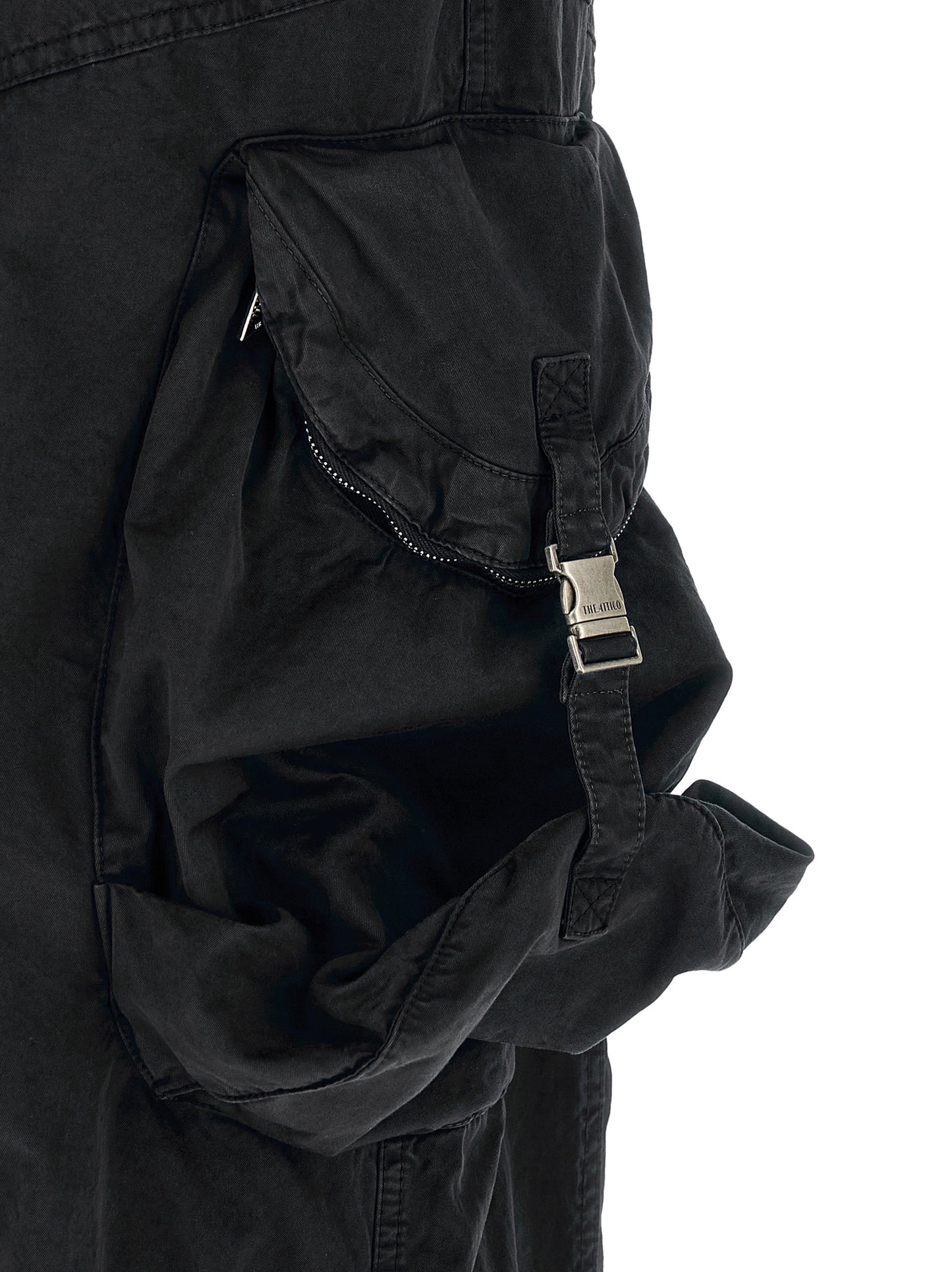 Cargo Pants by The Attico for women in polyamide polyurethane & cotton black features an tailored oversized with a and long, creating a tailored utilitarian silhouette.