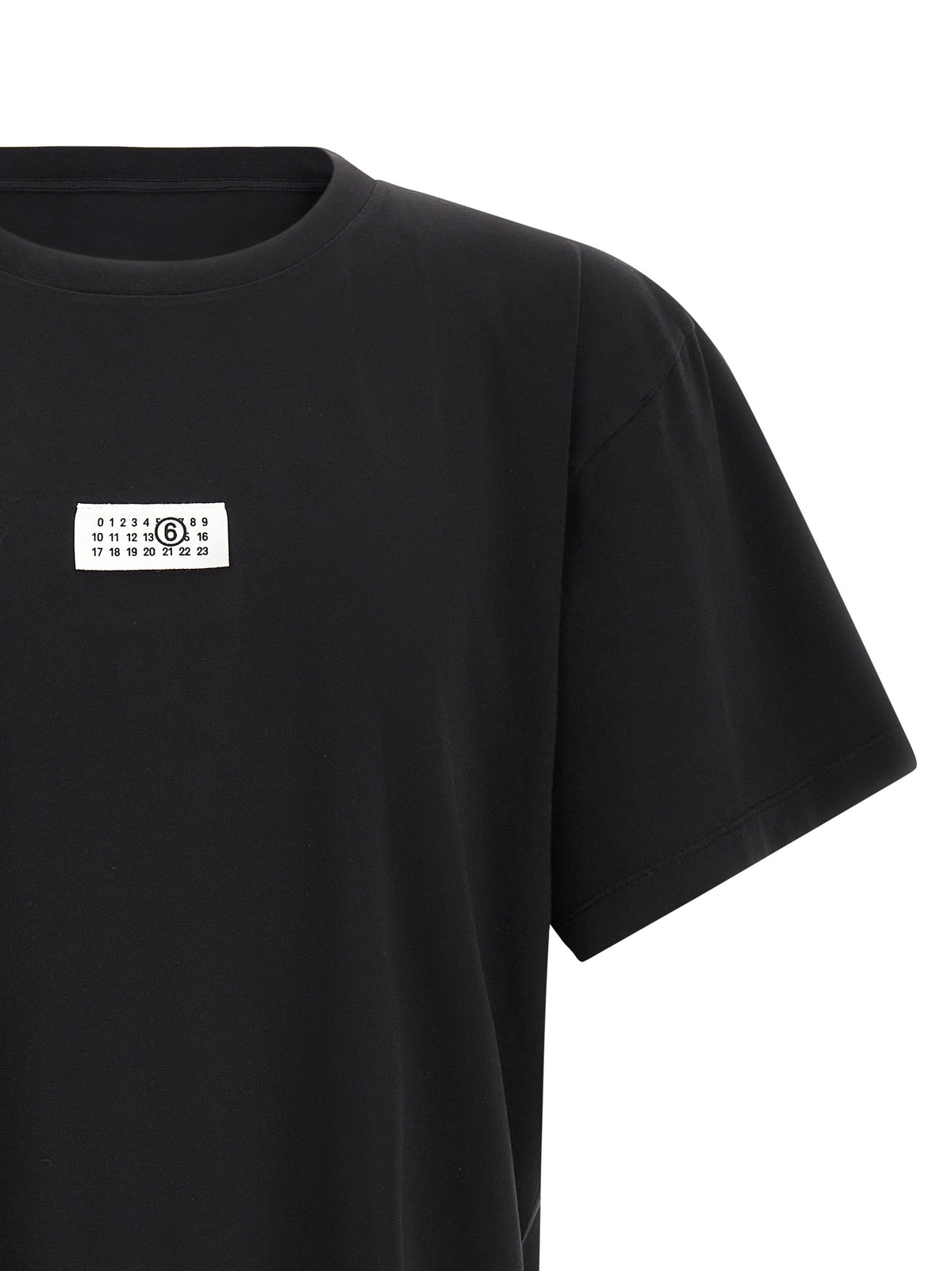 T-Shirt by MM6 Maison Margiela for men in cotton black & signature features an on trend silhouette, perfectly showcasing a on trend and for an elevated aesthetic.