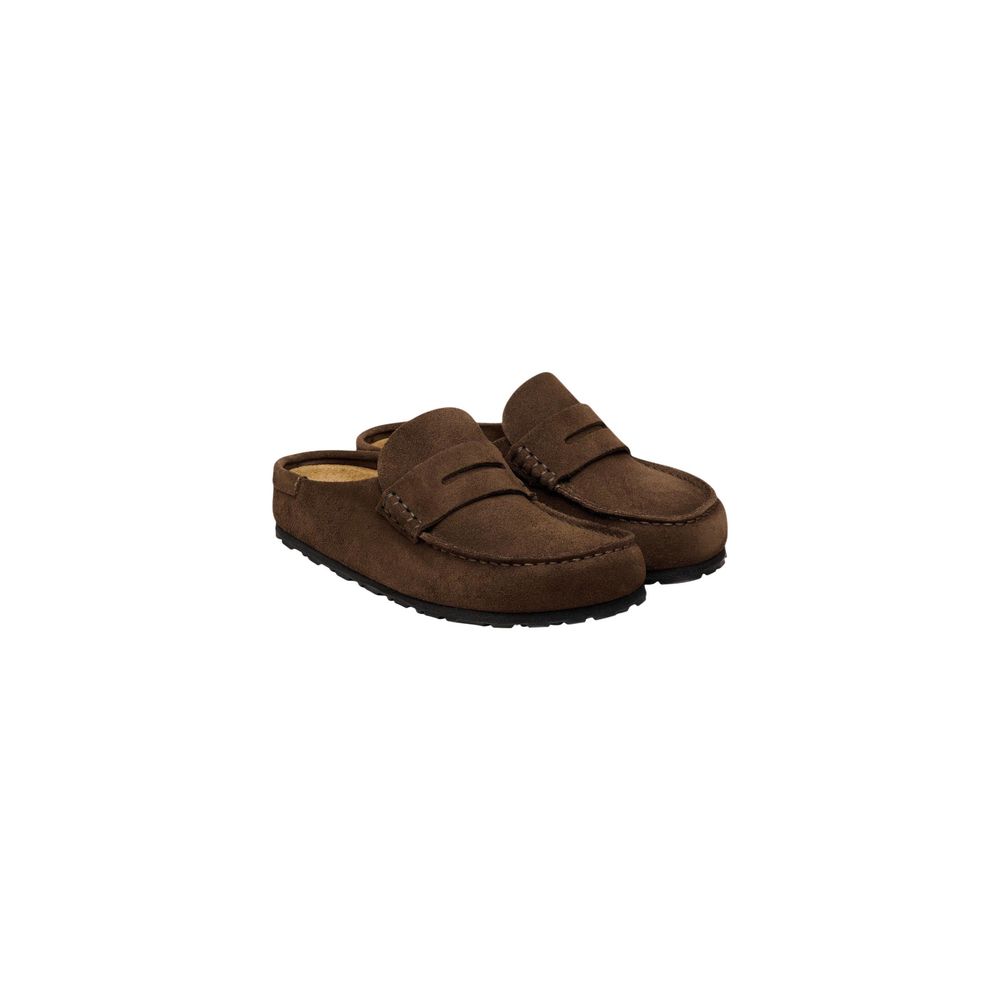 Birkenstock Men's Suede Leather Loafers Sandals Flat Shoes - Brown Signature