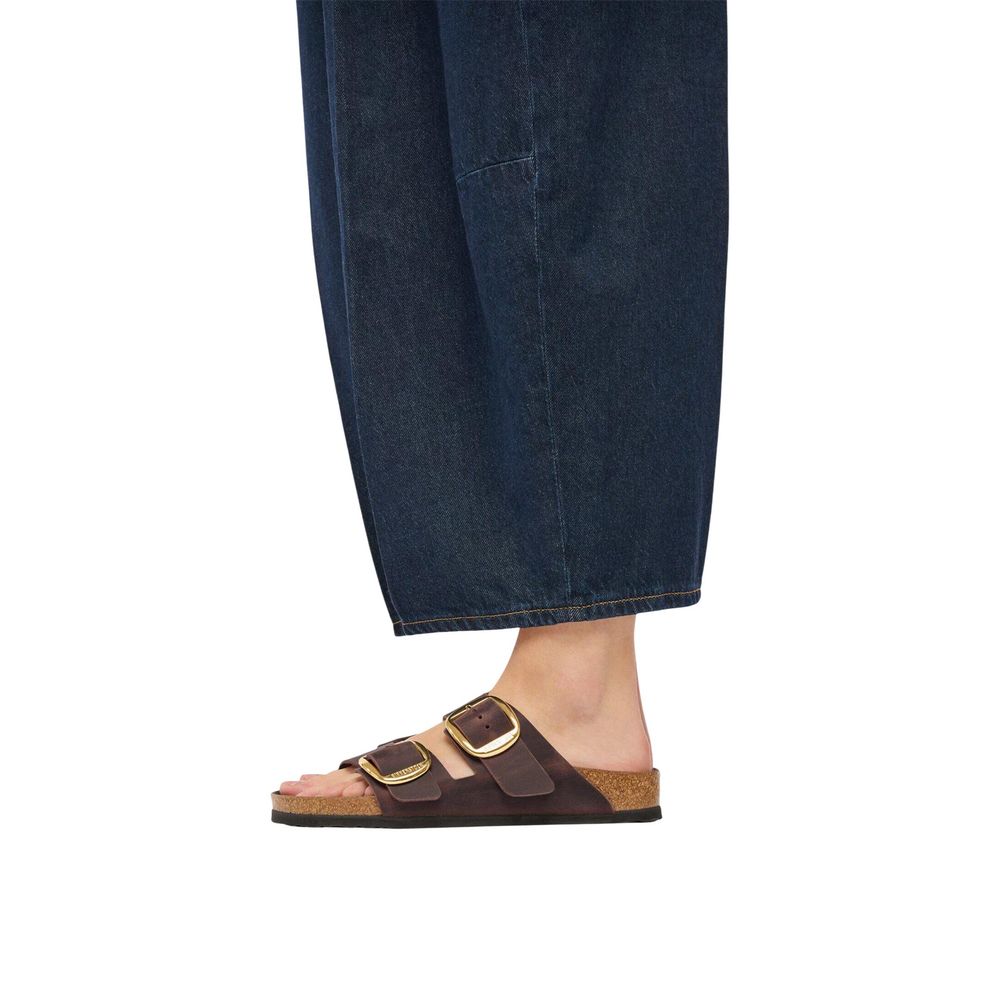 Birkenstock City Icon Women's EVA Latex Leather & Cork Flat Sandals - Brown Gold Natural Signature