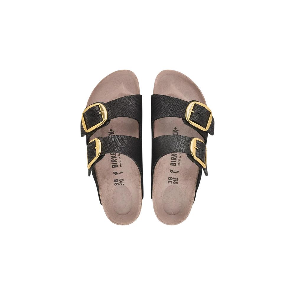 Birkenstock Women's Latex Python Leather & Cork Flat Sandals - Black Gold