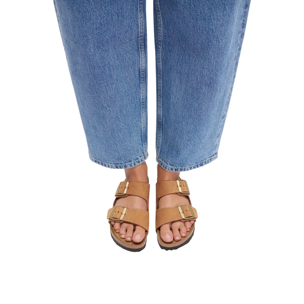 Birkenstock City Women's Leather & Cork Flat Sandals - Brown Gold Natural