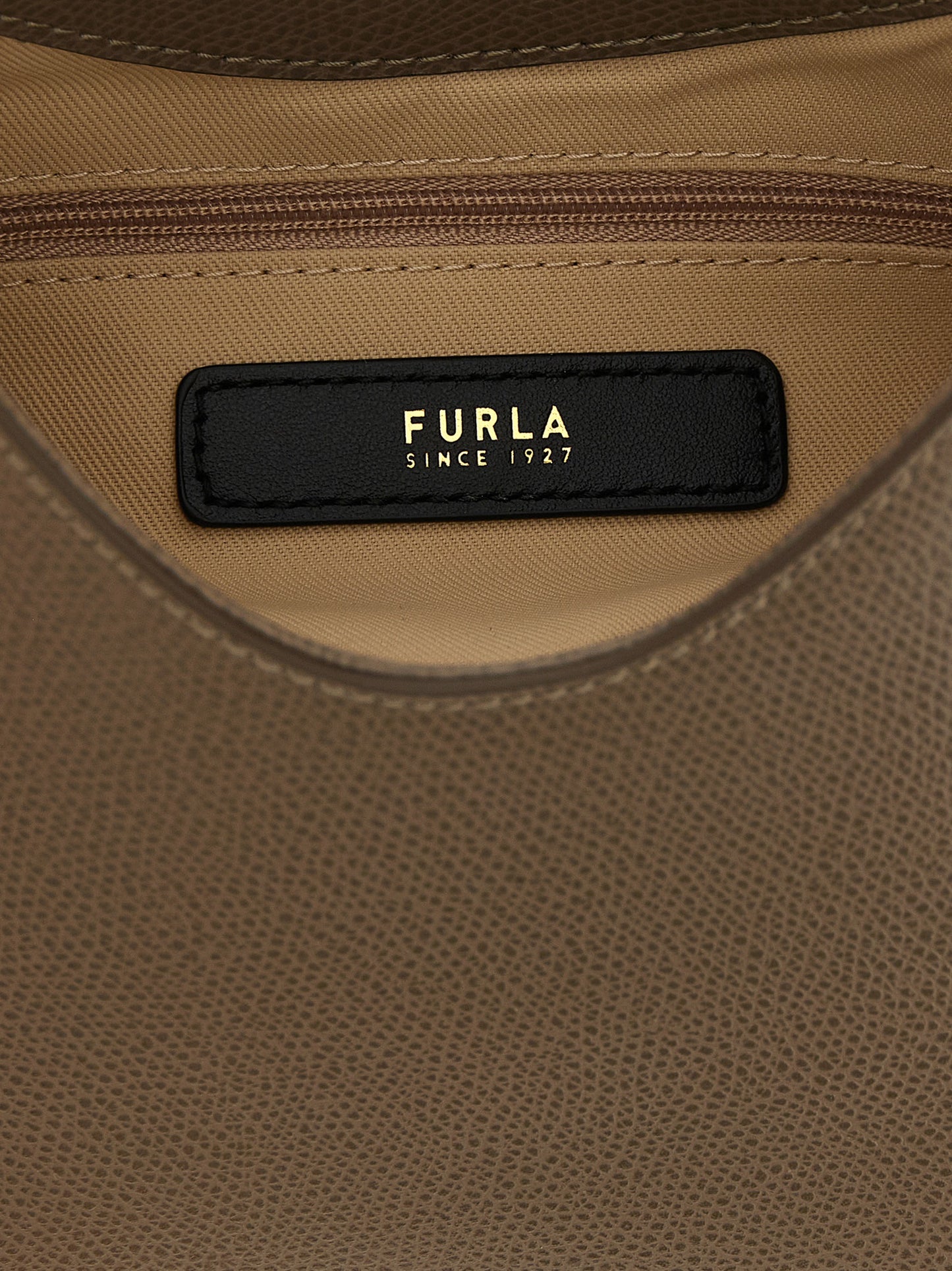 Mini Hobo Handbag by Furla for women in bos taurus calfskin leather bicolour, gold & green features a ornamental silhouette, showcasing a secure , ample , and ornamental shoulder-strap & handle for a sophisticated look.
